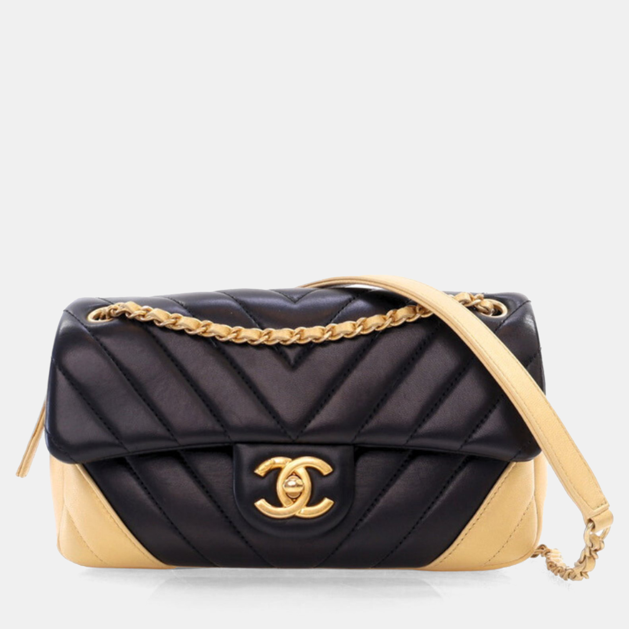 

Chanel Bicolor Lambskin Chevron Easy Small Single Flap, Multicolor