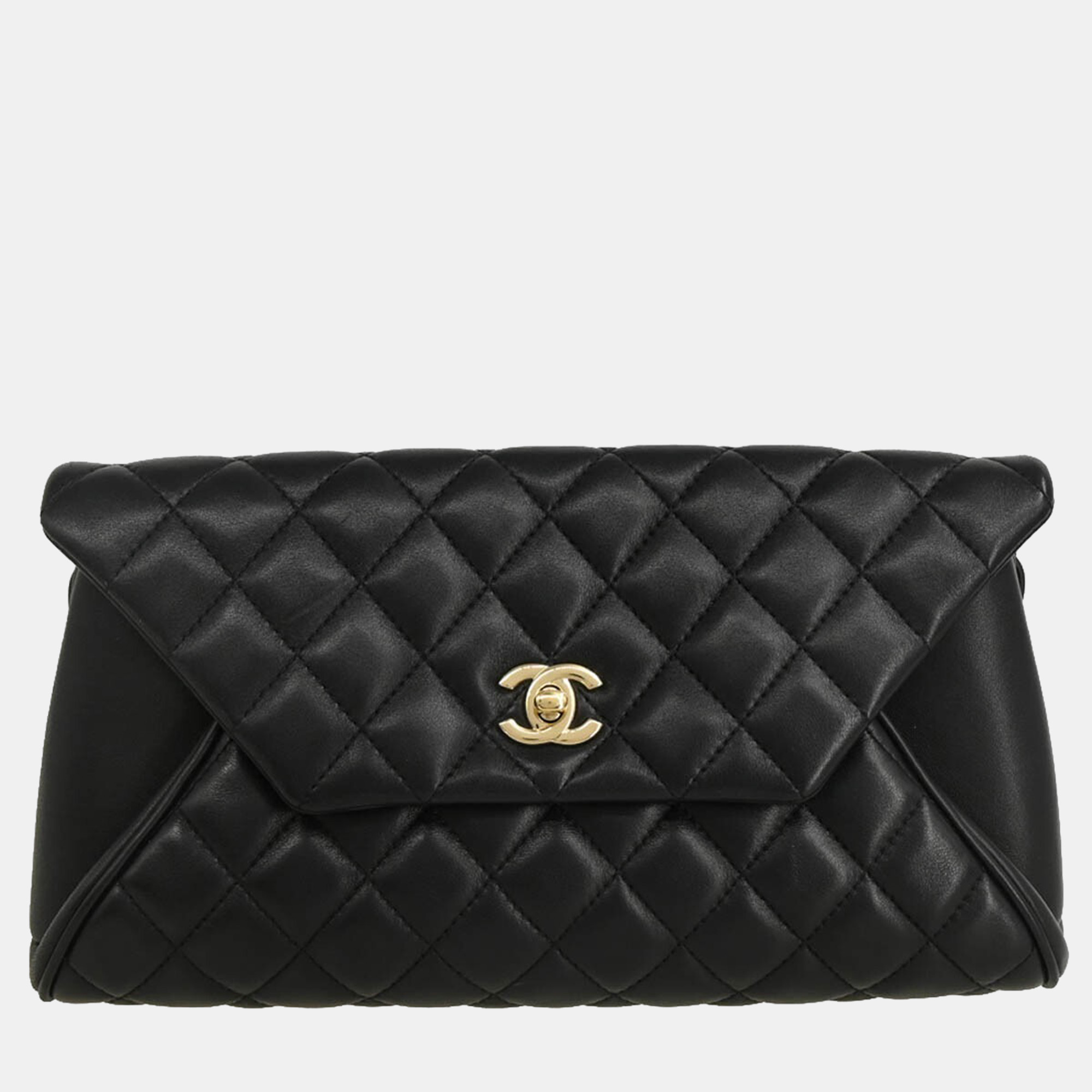 

Chanel Black Lambskin Pouch Clutch Bag