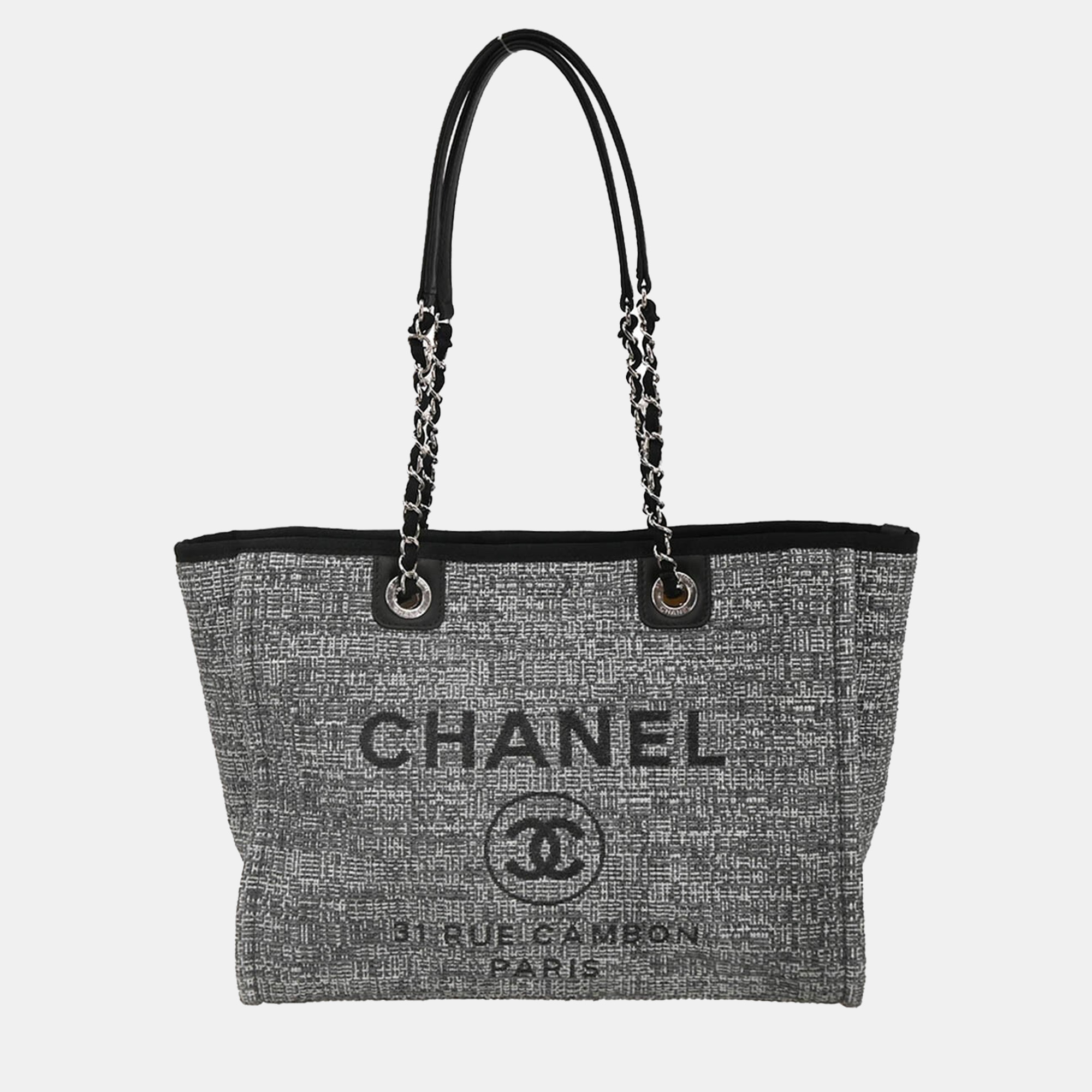 

Chanel Grey Canvas Small Deauville Tote Bag