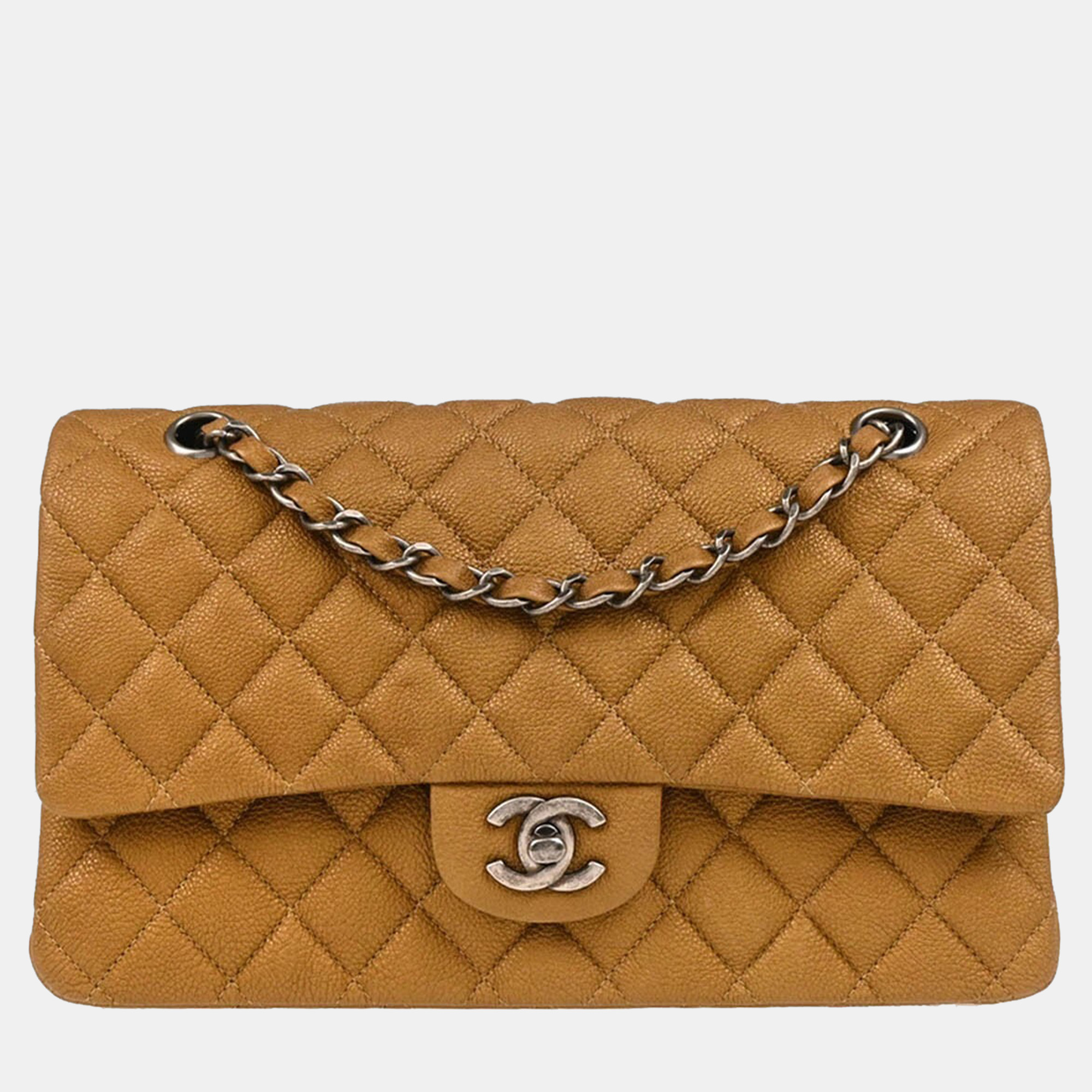 

Chanel Brown Calfskin Medium Classic Double Flap Shoulder Bag