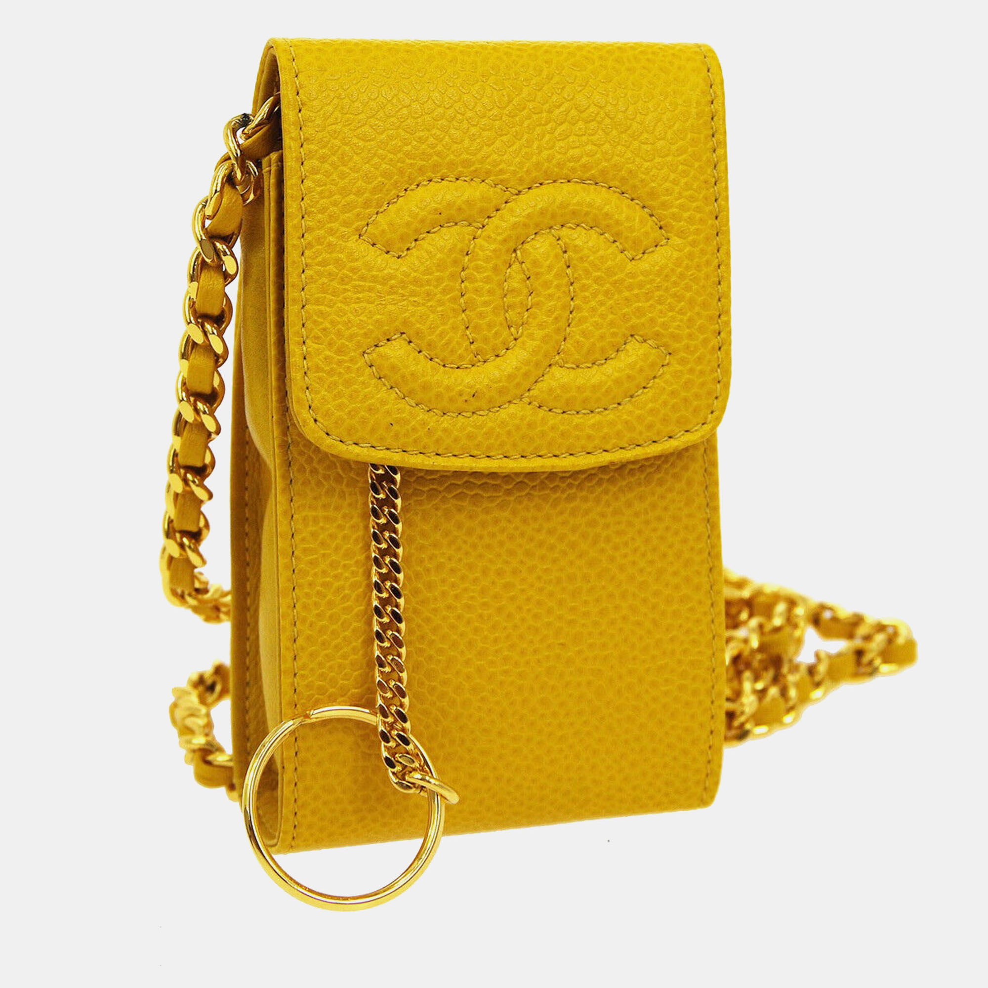 

Chanel Yellow Calfskin Timeless Shoulder Bag Pochette