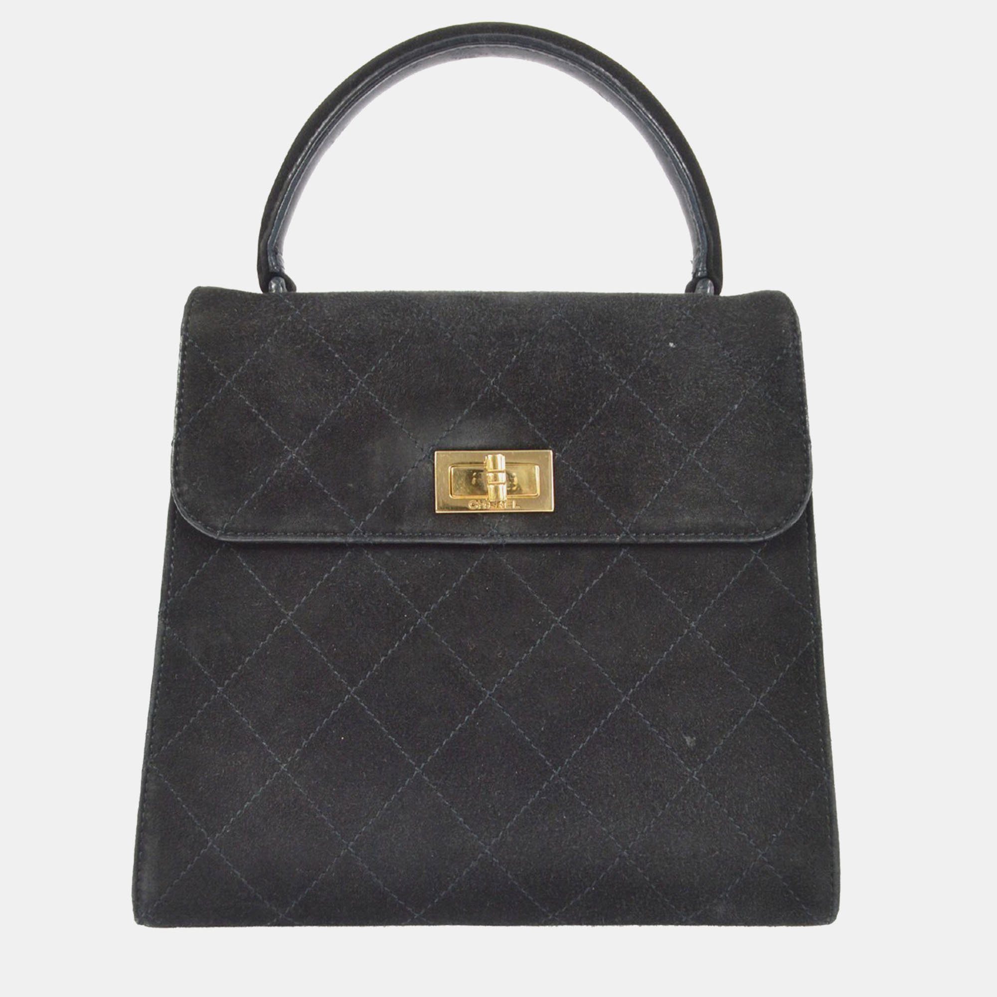 

Chanel Black Suede Mademoiselle Lock Handbag