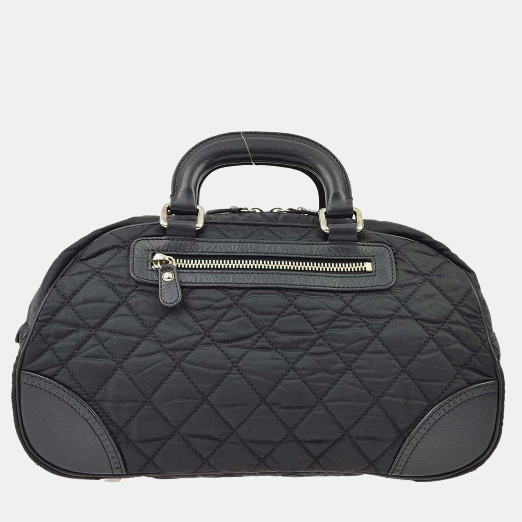 

Chanel Black/Nylon Calfskin Paris-New York Duffle Handbag