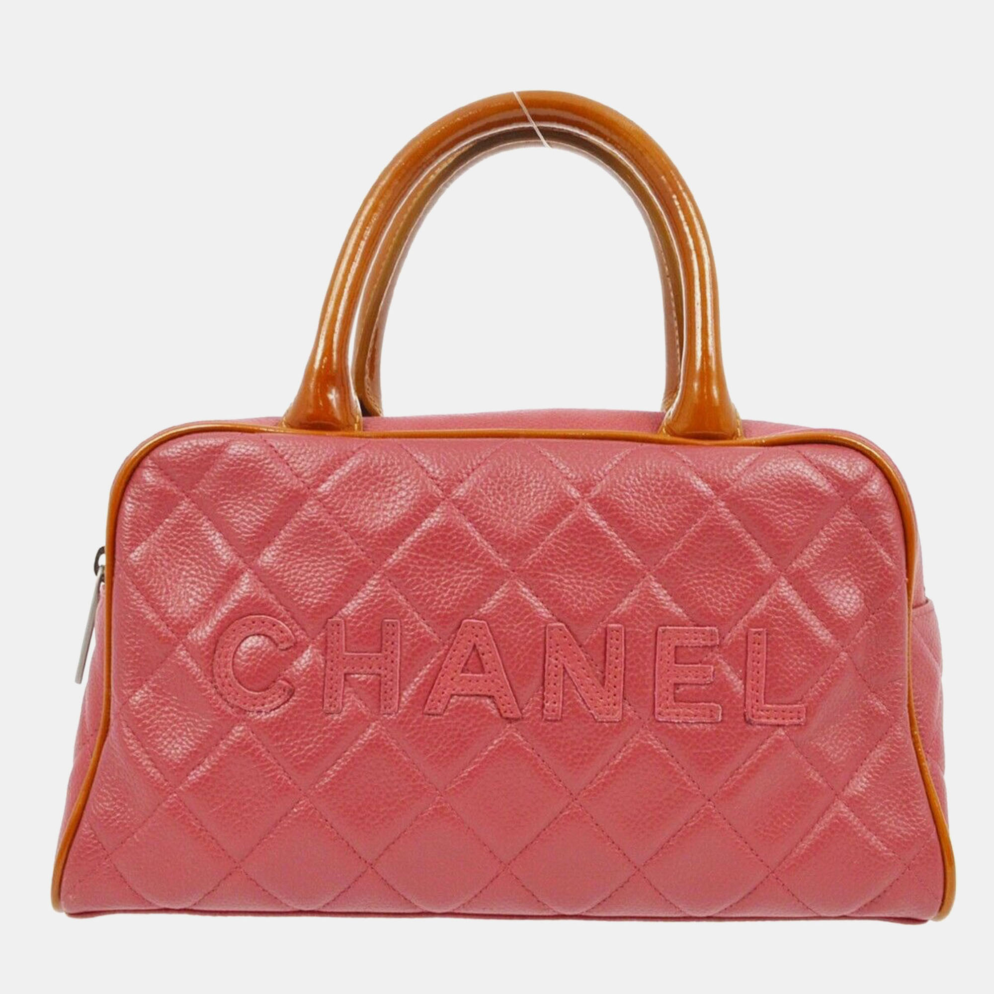 

Chanel Pink/Brown Calfskin Bowling Bag