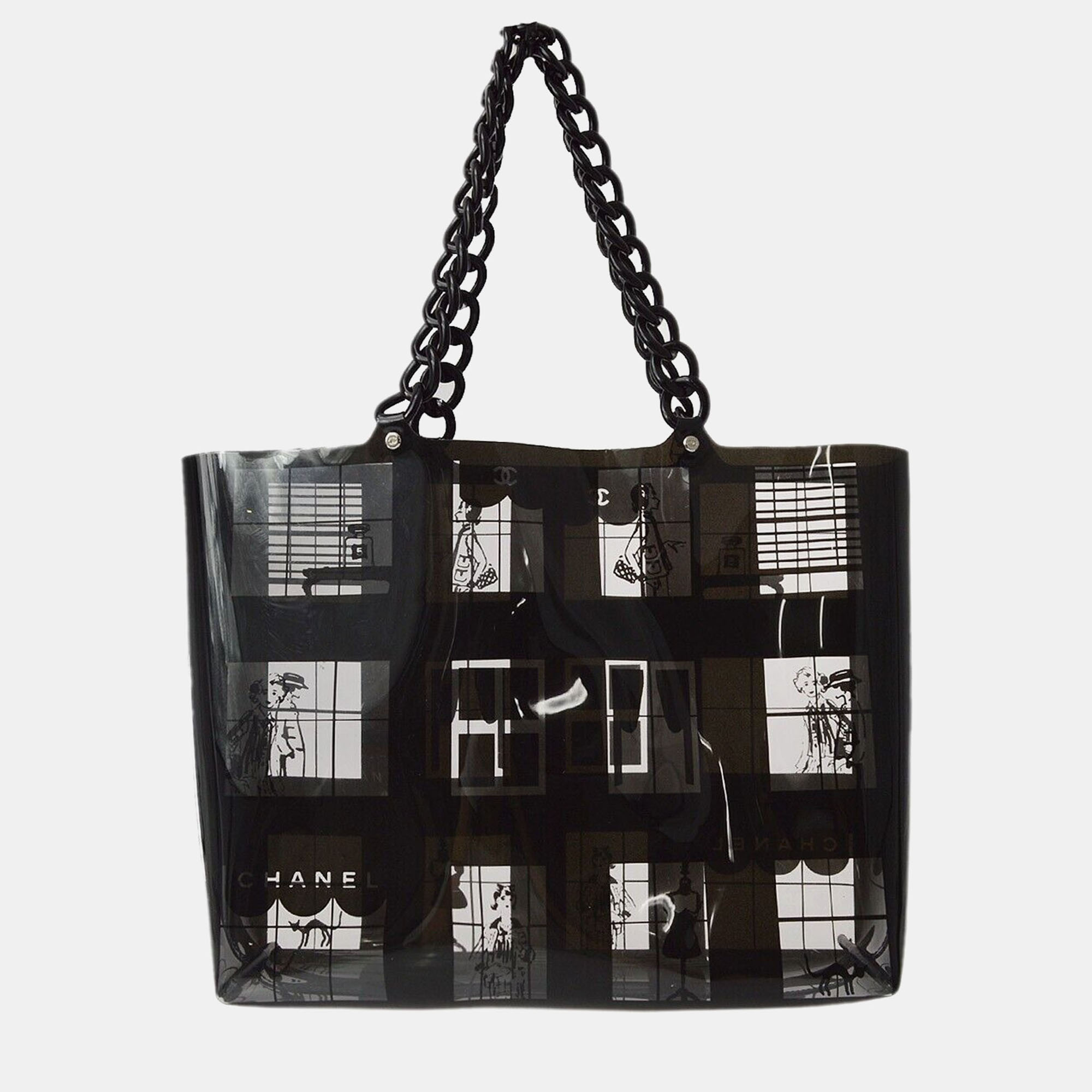 

Chanel Black Vinyl Windows Line Tote