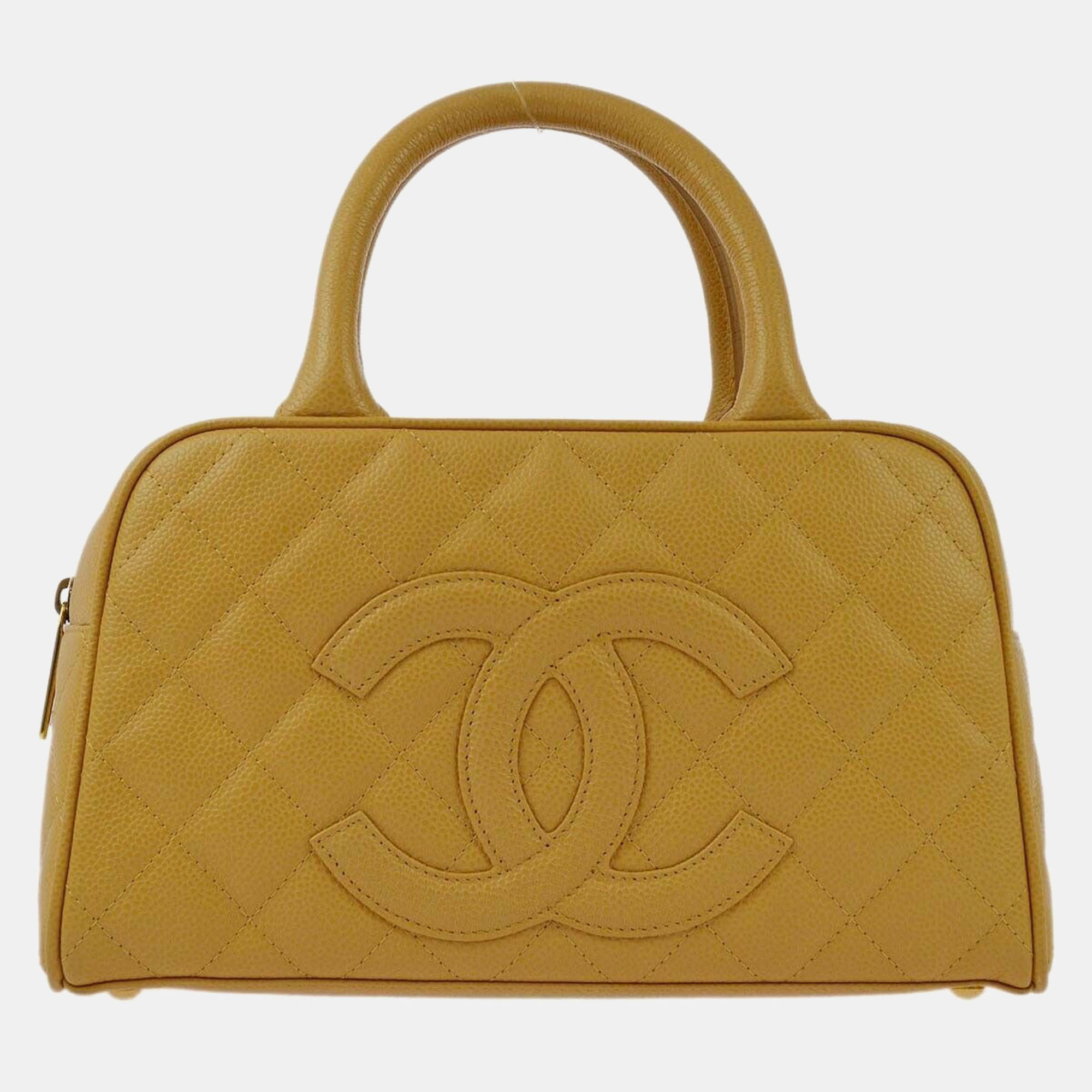 

Chanel Beige Calfskin Bowling Bag