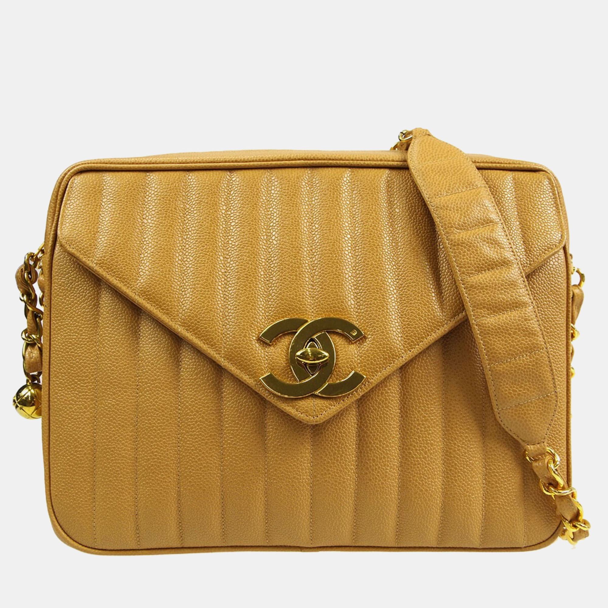 

Chanel Beige Calfskin Mademoiselle Shoulder Bag