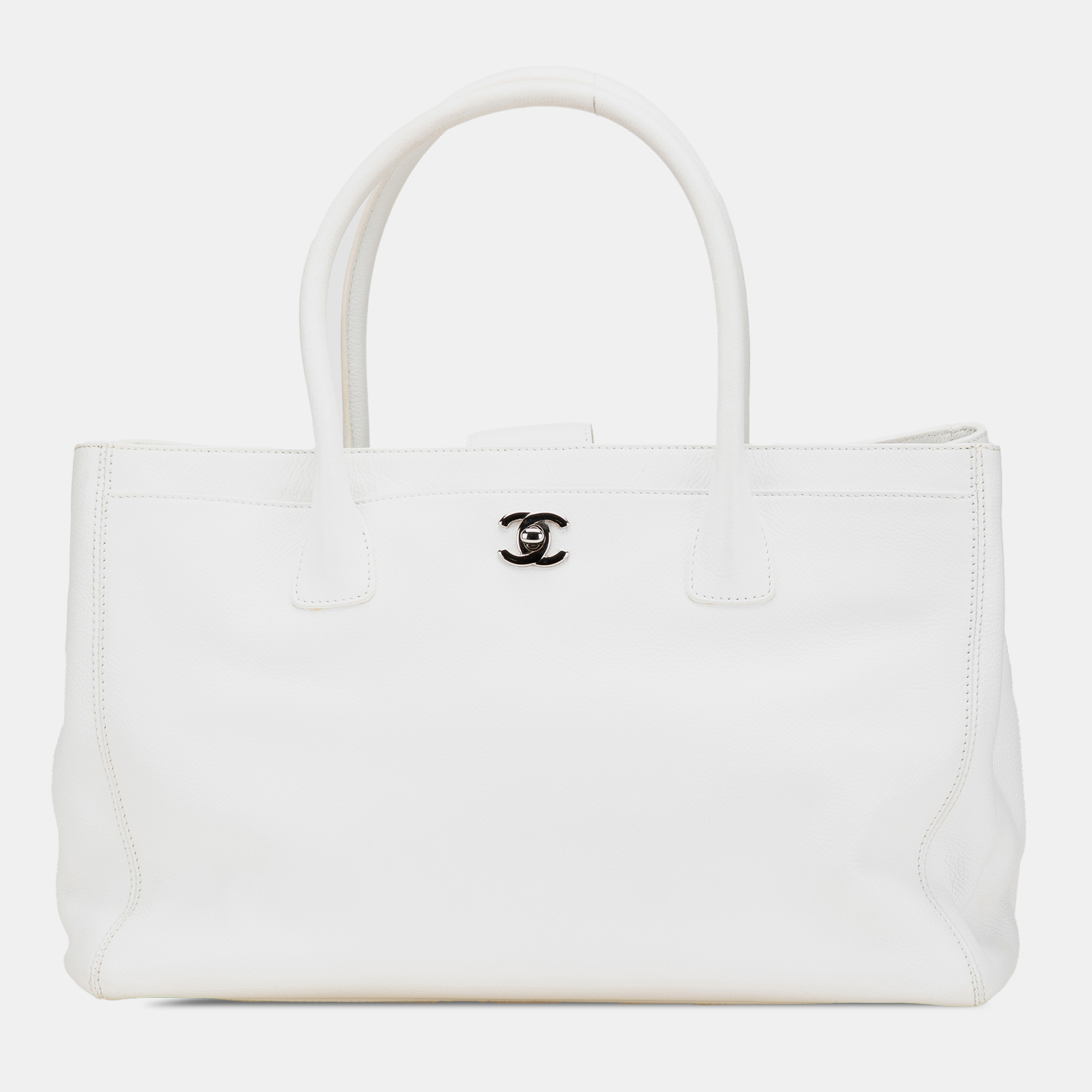 

Chanel White Medium Calfskin Executive Cerf Tote