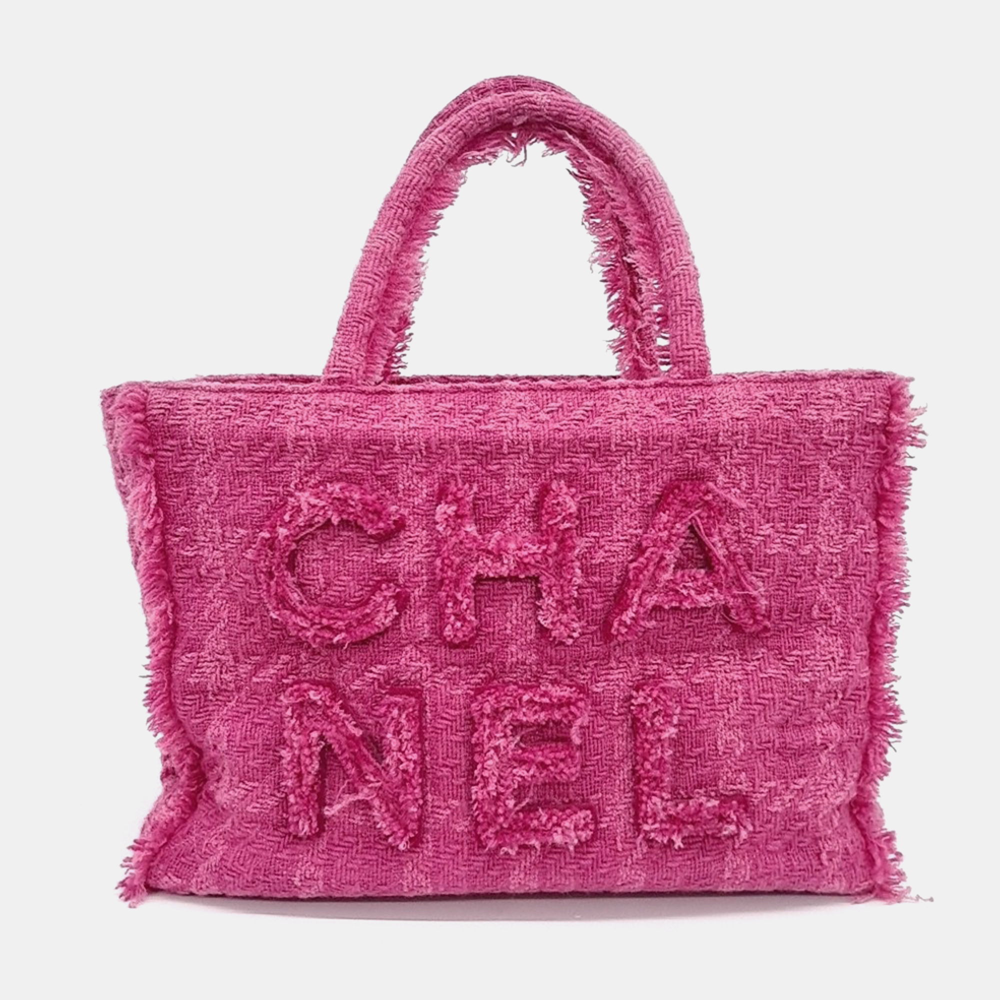 

Chanel Pink Tweed Tweed Zipper Shopping Bag