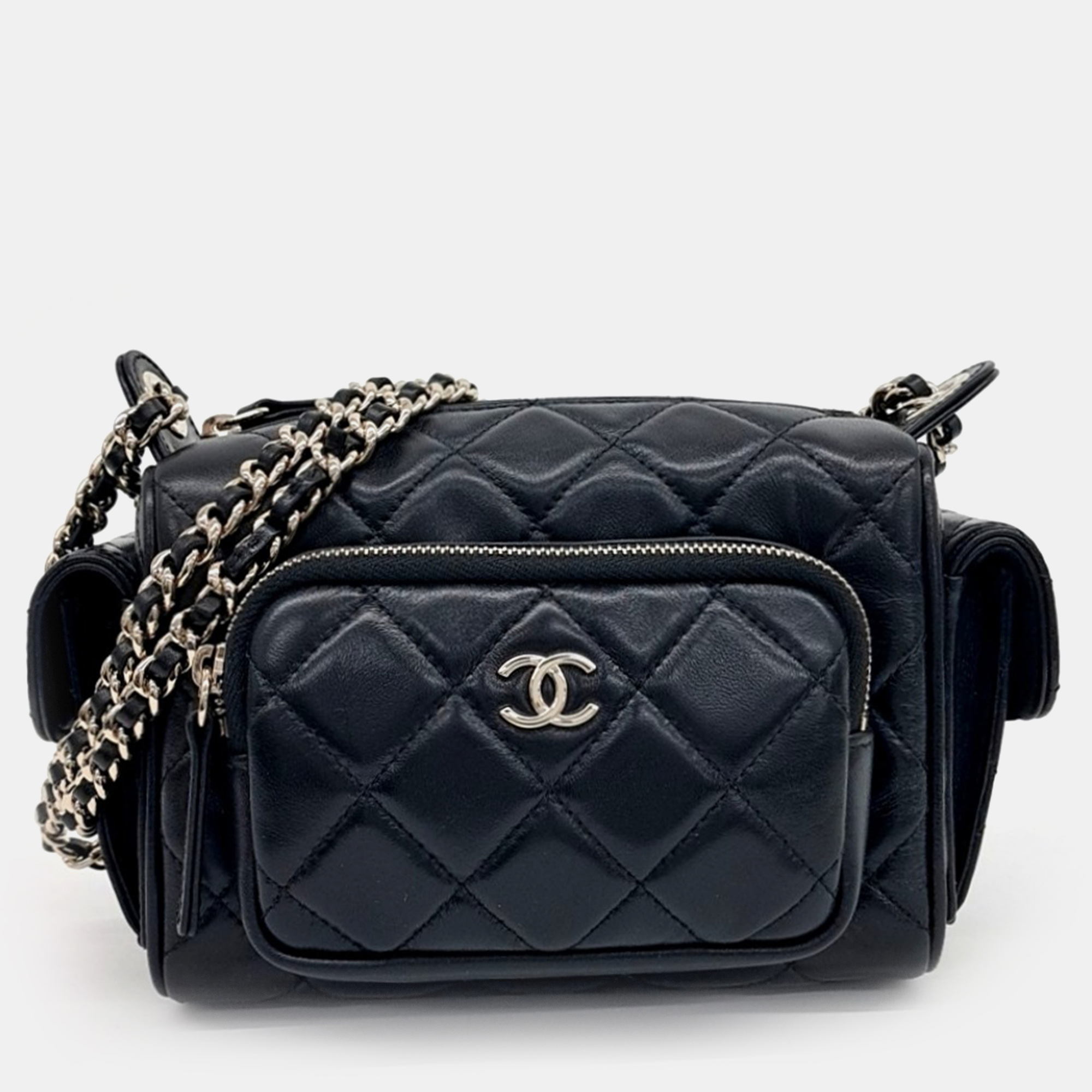 

Chanel Black Leather camera case small