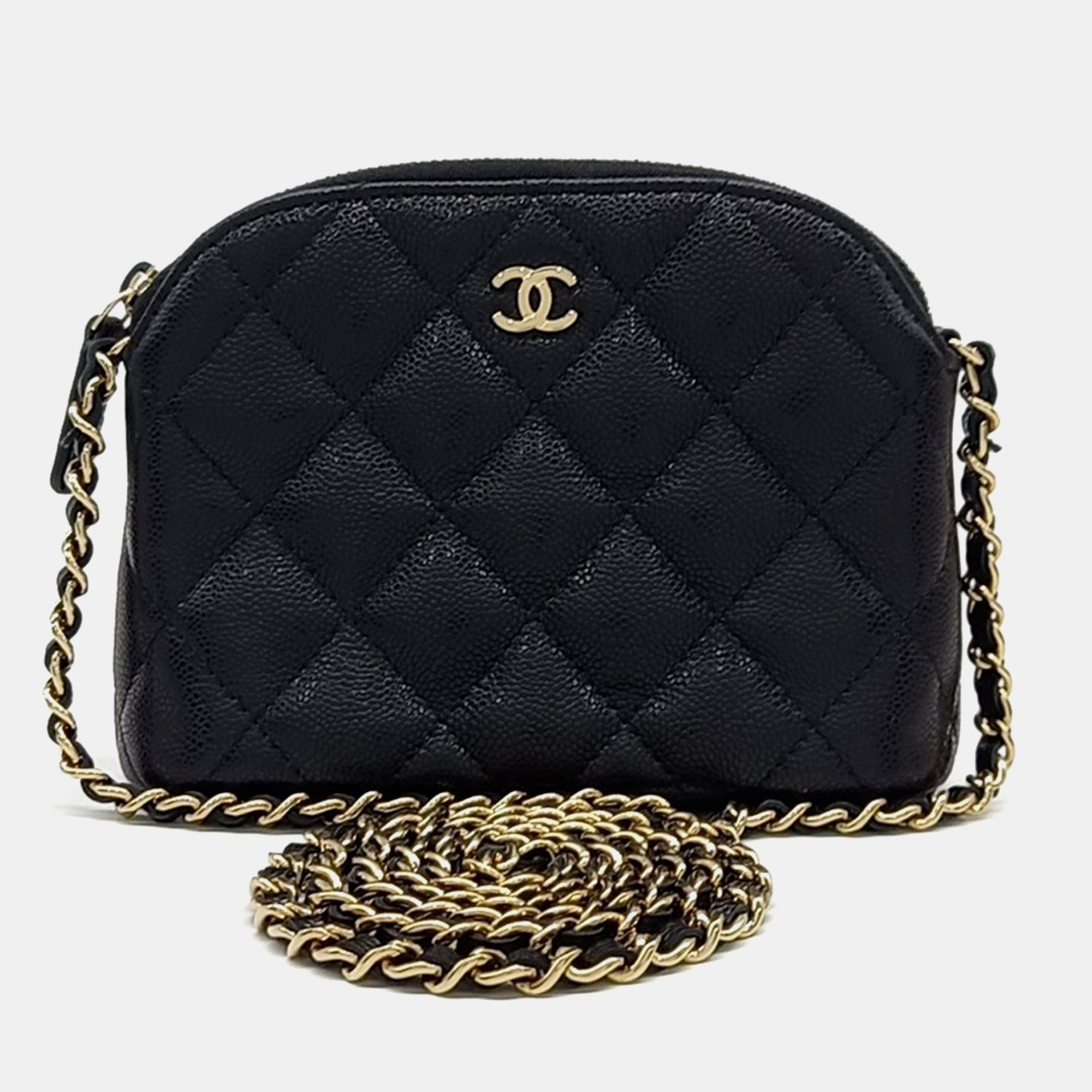 

Chanel Black Leather Caviar Mini Crossbody bag