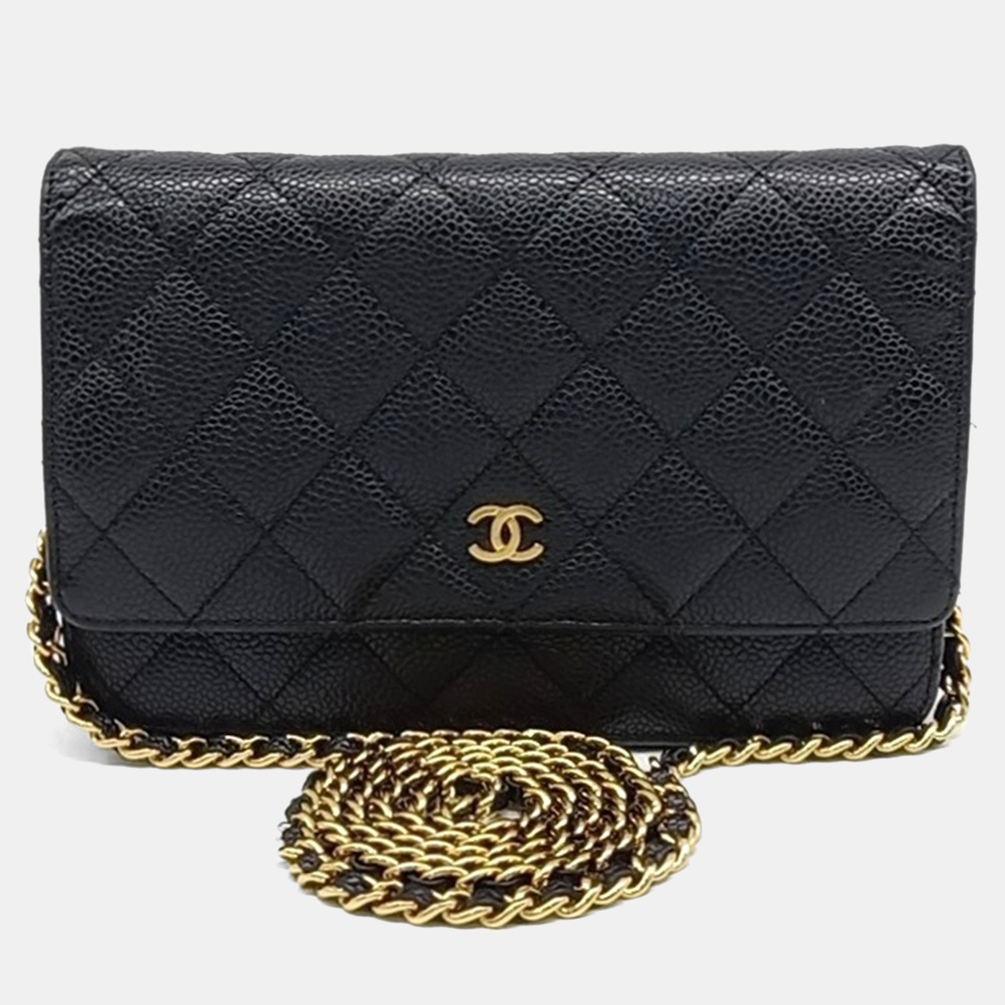 

Chanel Black Leather Caviar WOC Mini Crossbody Bag