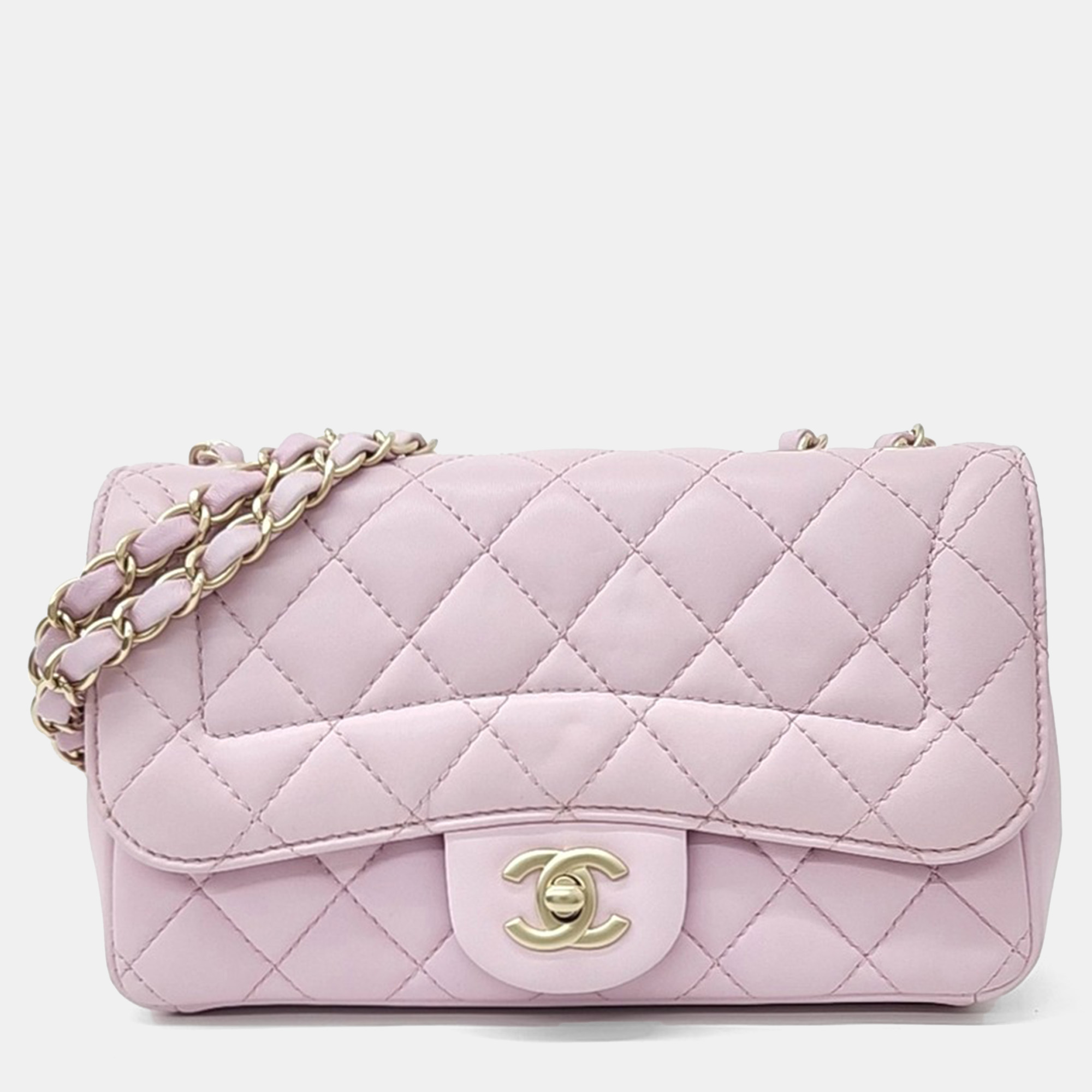 

Chanel Pink Leather Chain Shoulder Bag