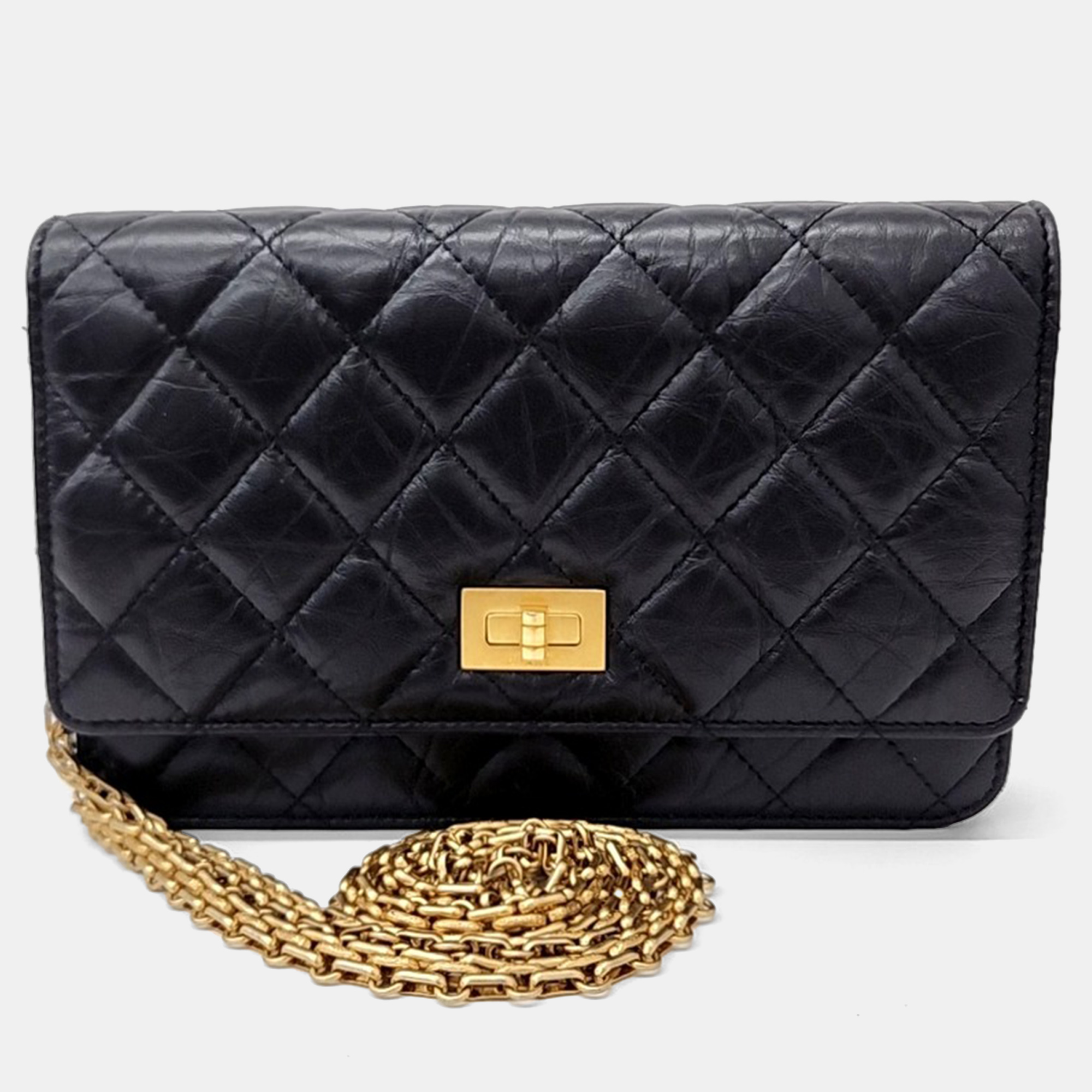 

Chanel Black Leather Vintage 2.55 WOC Mini Crossbody Bag