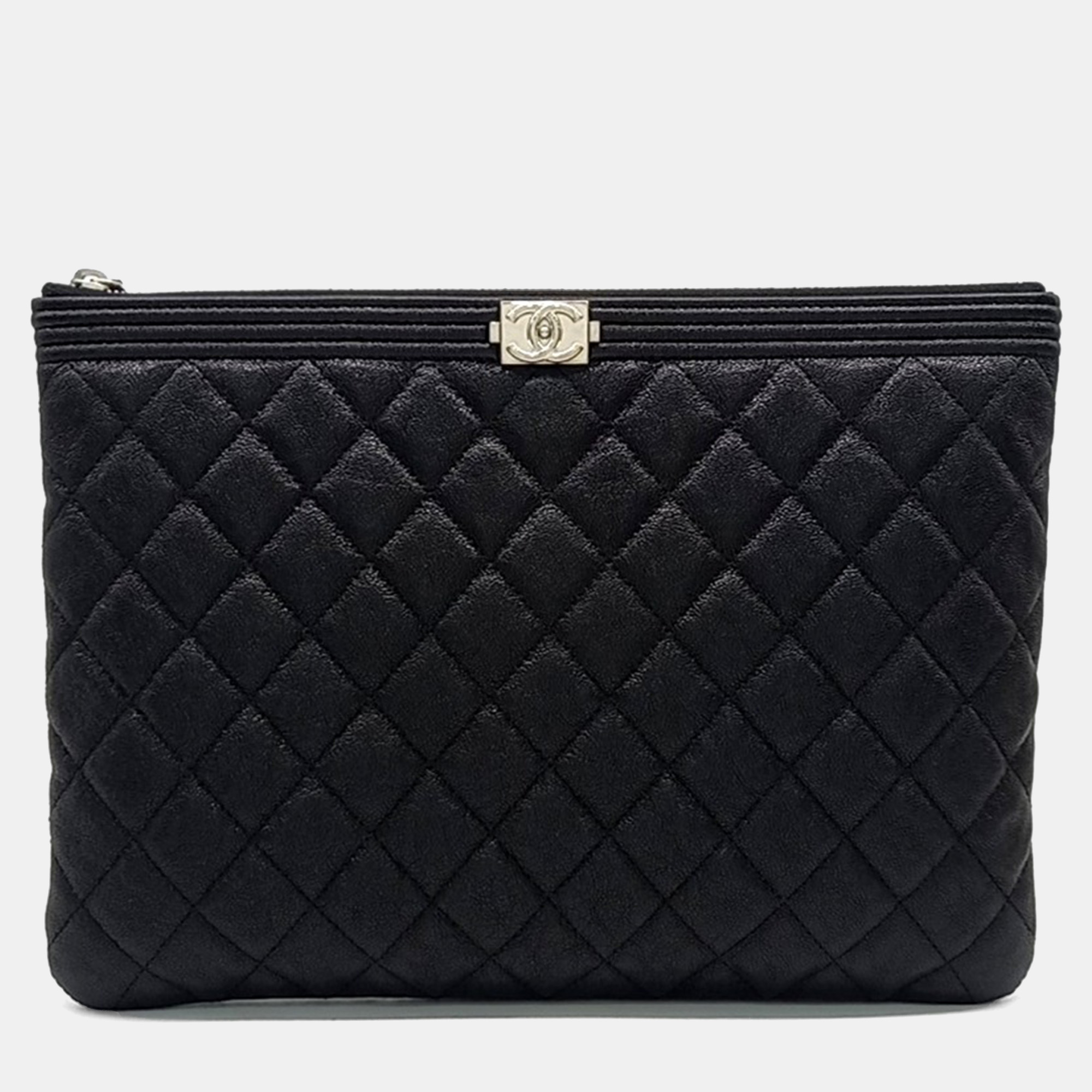 

Chanel Black Caviar Leather New Boy Medium Clutch