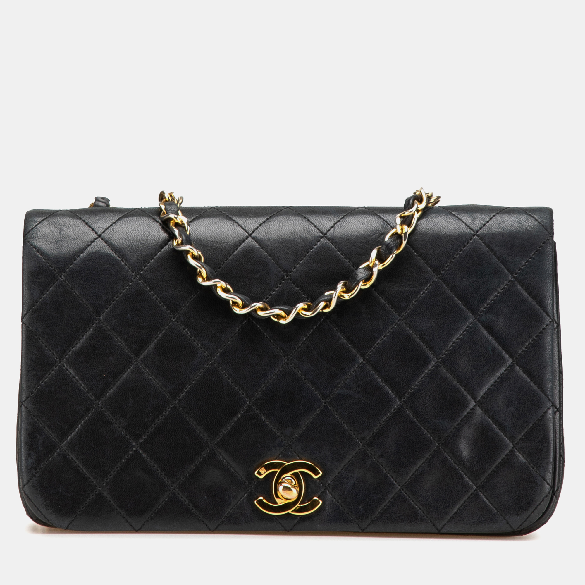 

Chanel Black Medium Quilted Lambskin Full Flap