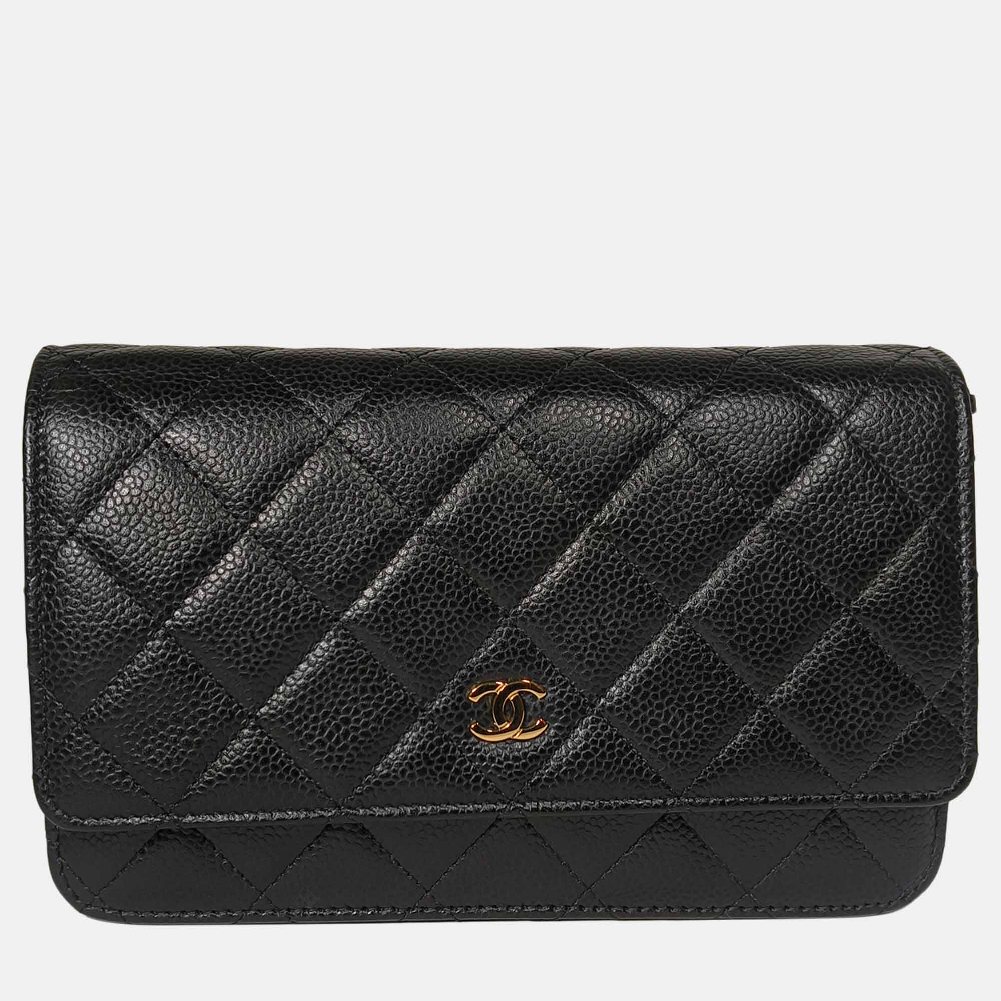 

Chanel Black Caviar Classic WOC in GHW