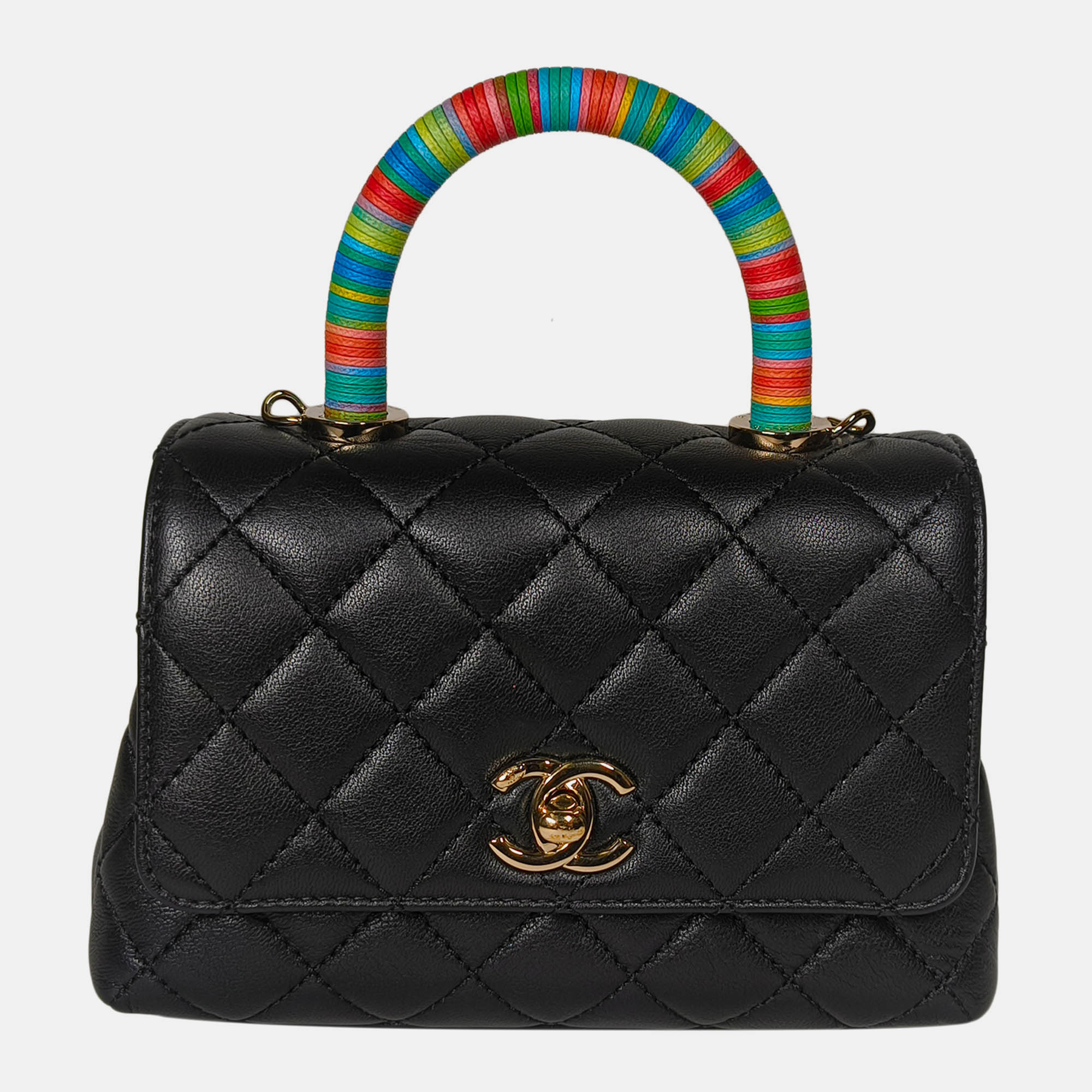 

Chanel Extra Mini Coco Rainbow Top Handle Bag, Black