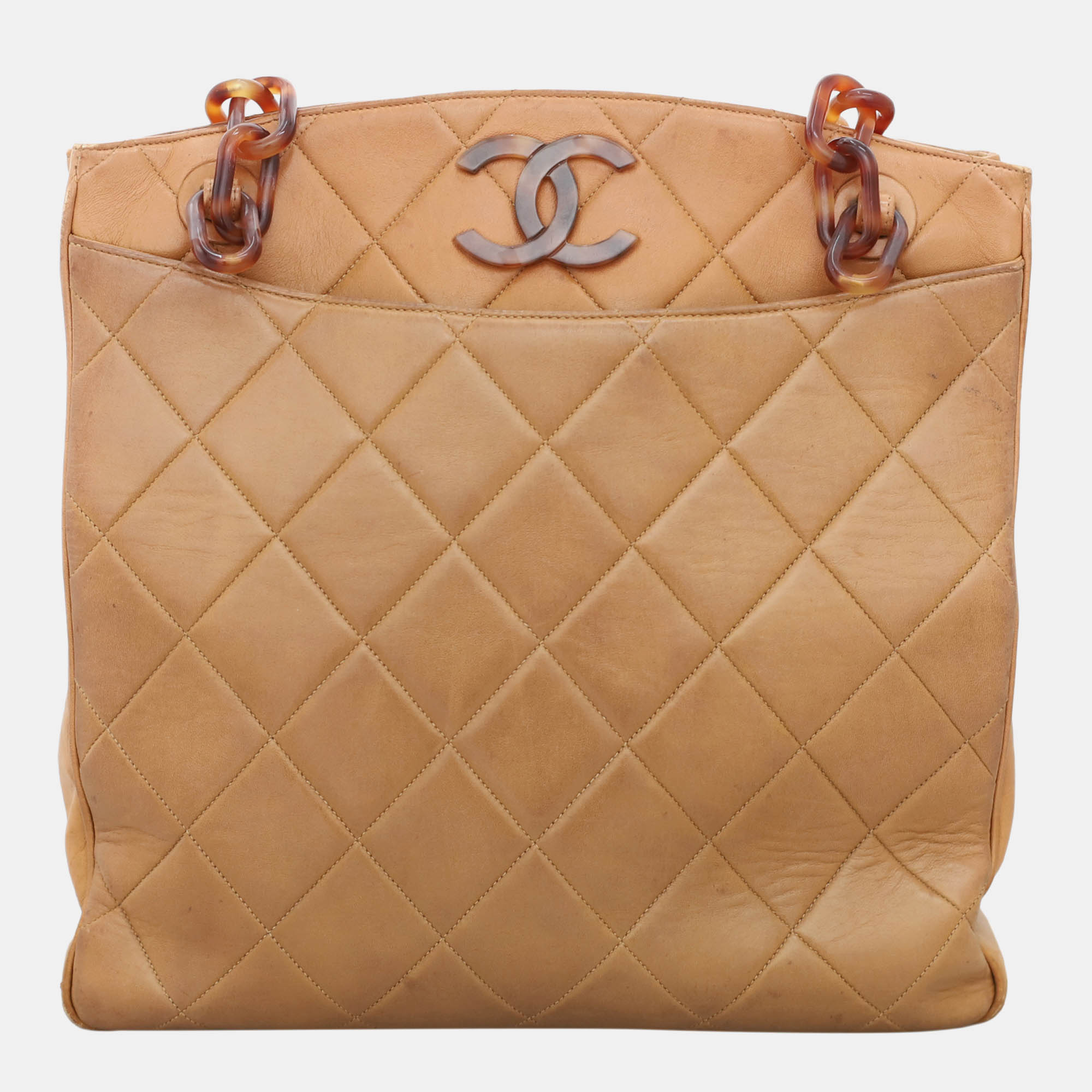 

Chanel Vintage Quilted Shopper Tote, Brown