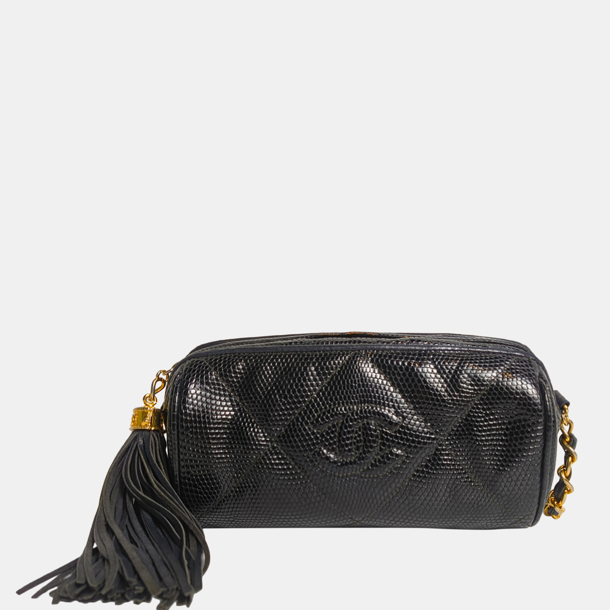 

Chanel Black Lizard CC Matelasse Mini Bag