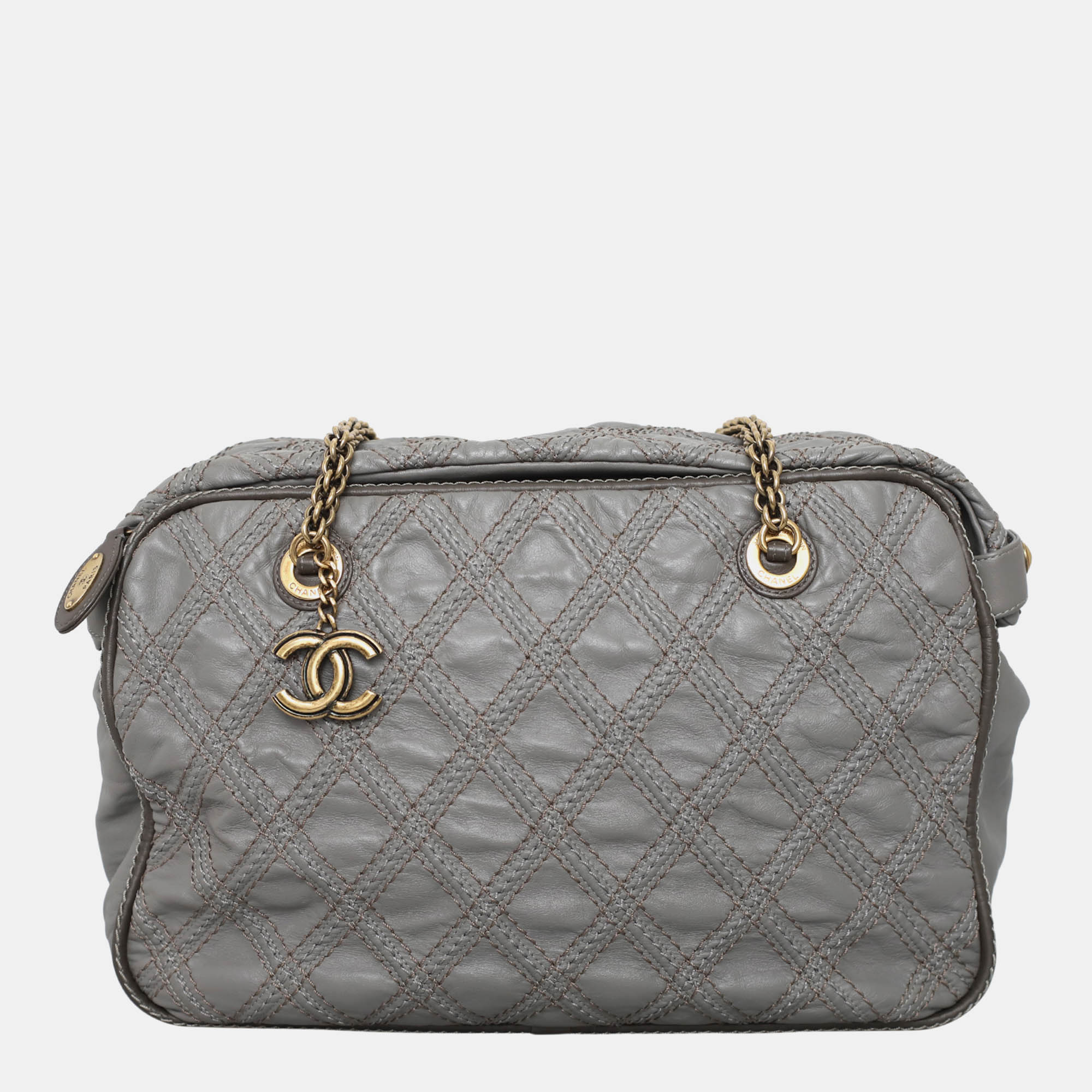 

Chanel Grey Quilted Leather Tryptych Shoulder Bag