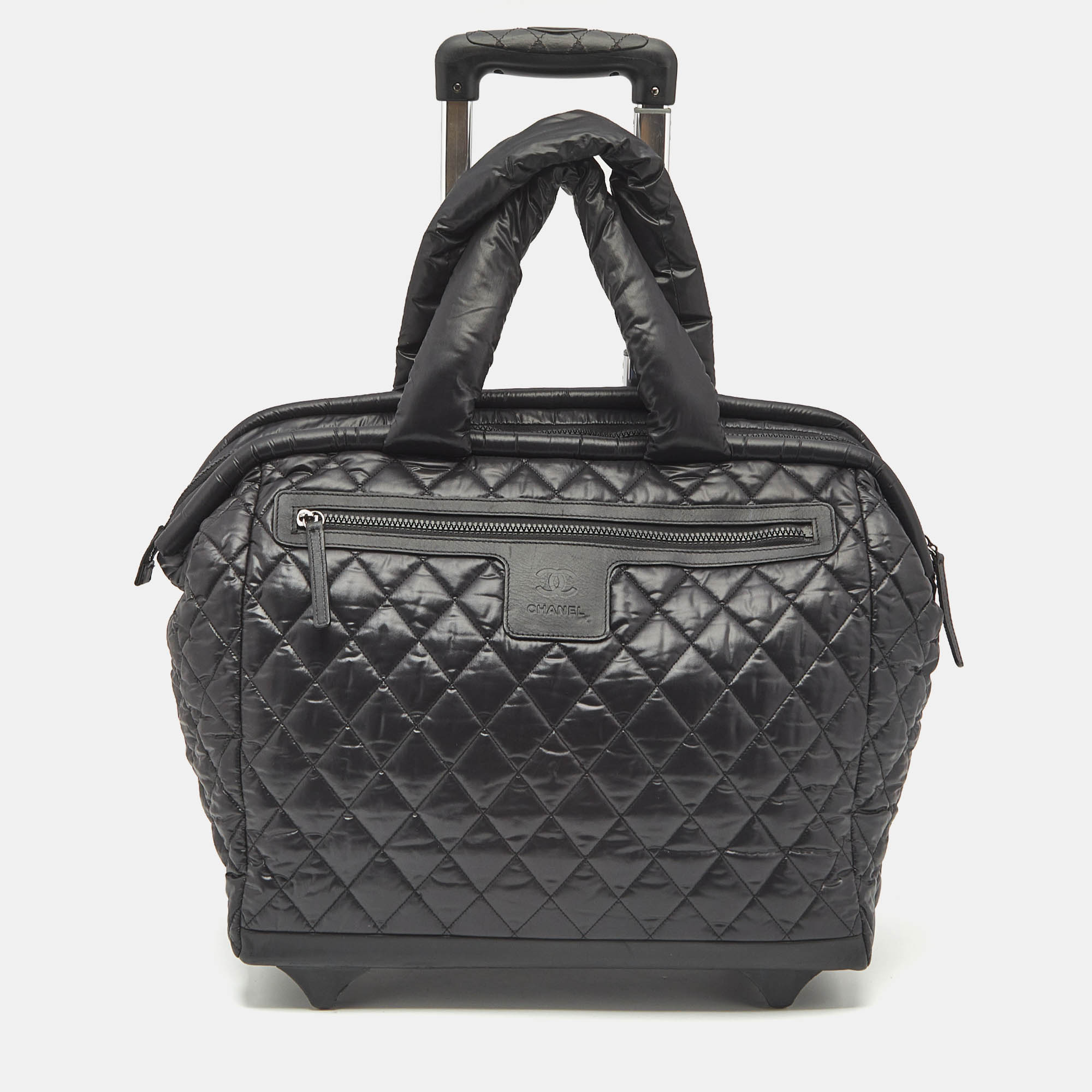 

Chanel Black Quilted Nylon Coco Cocoon Rolling Trolley Case
