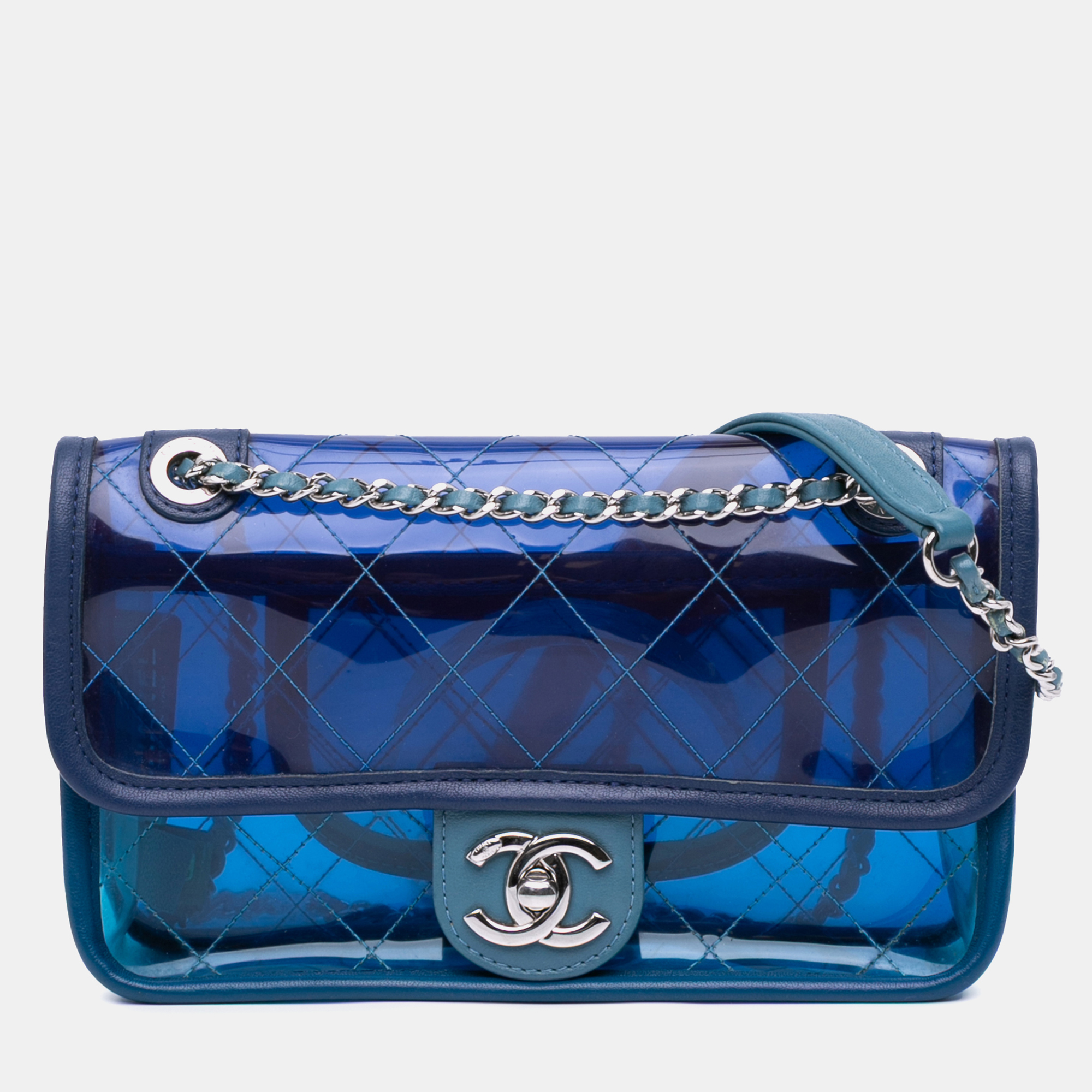 

Chanel Blue Small PVC and Lambskin Coco Splash Flap