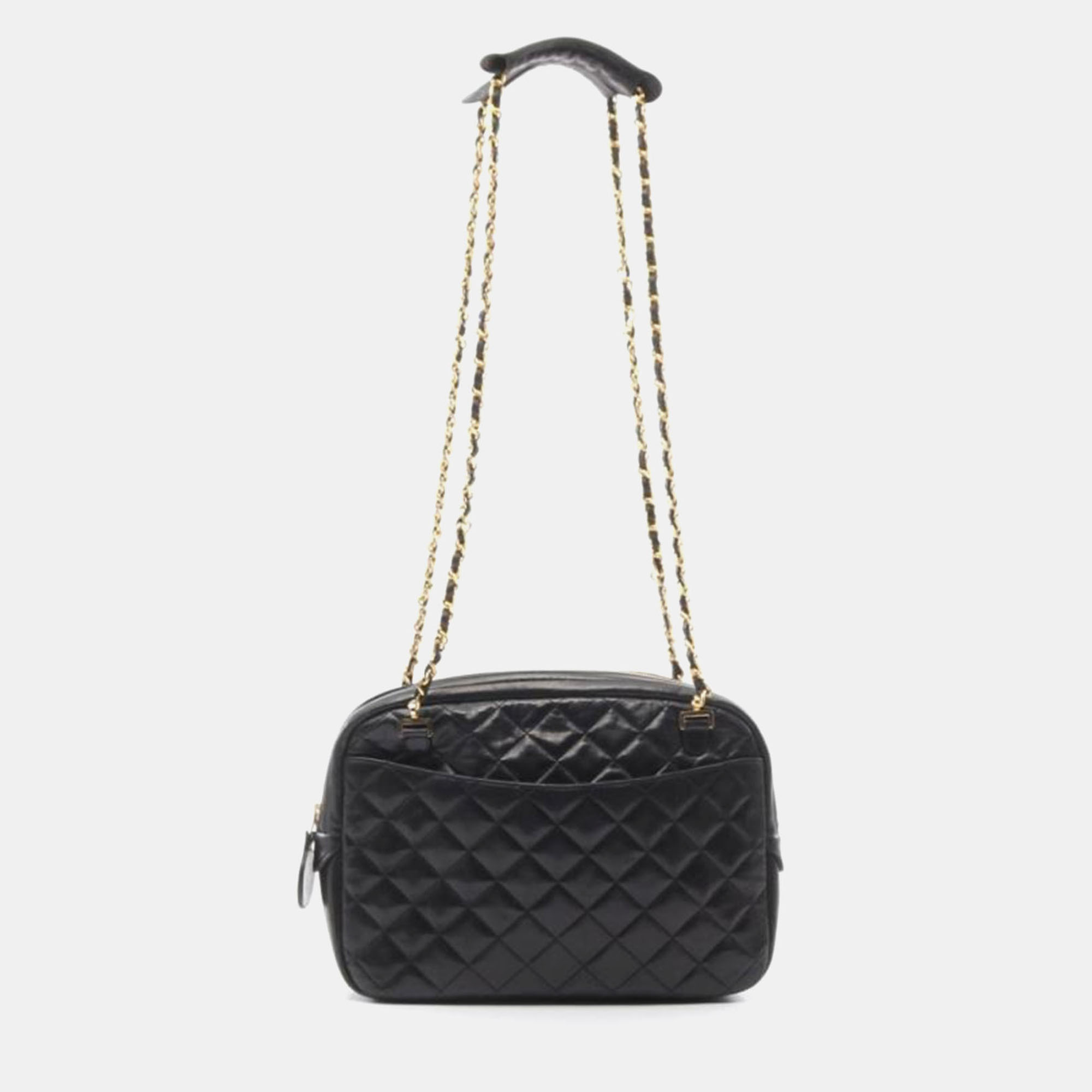 

Chanel Black Leather Quilted CC Camera Bag