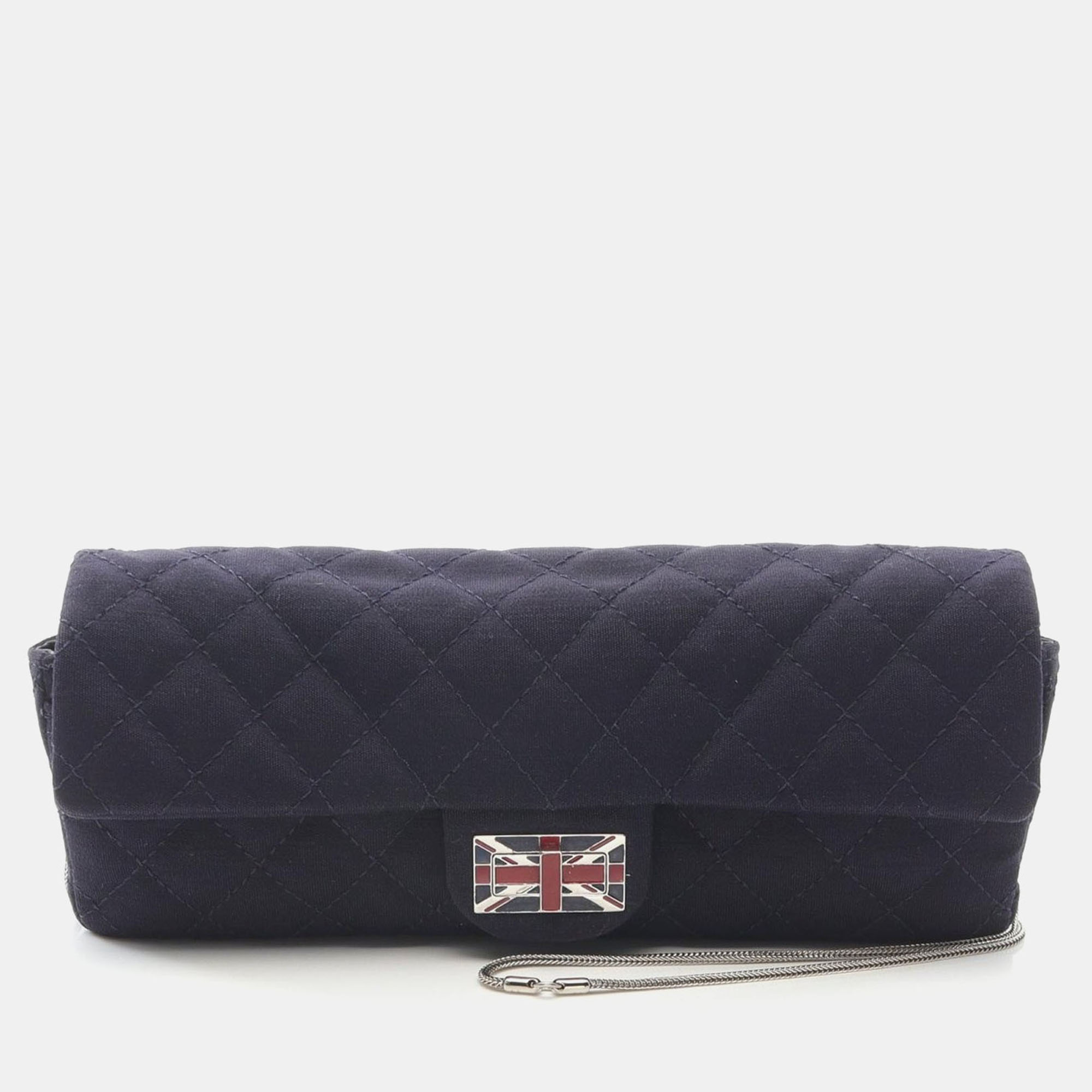

Chanel Navy Fabric Union Jack Shoulder Bag, Navy blue