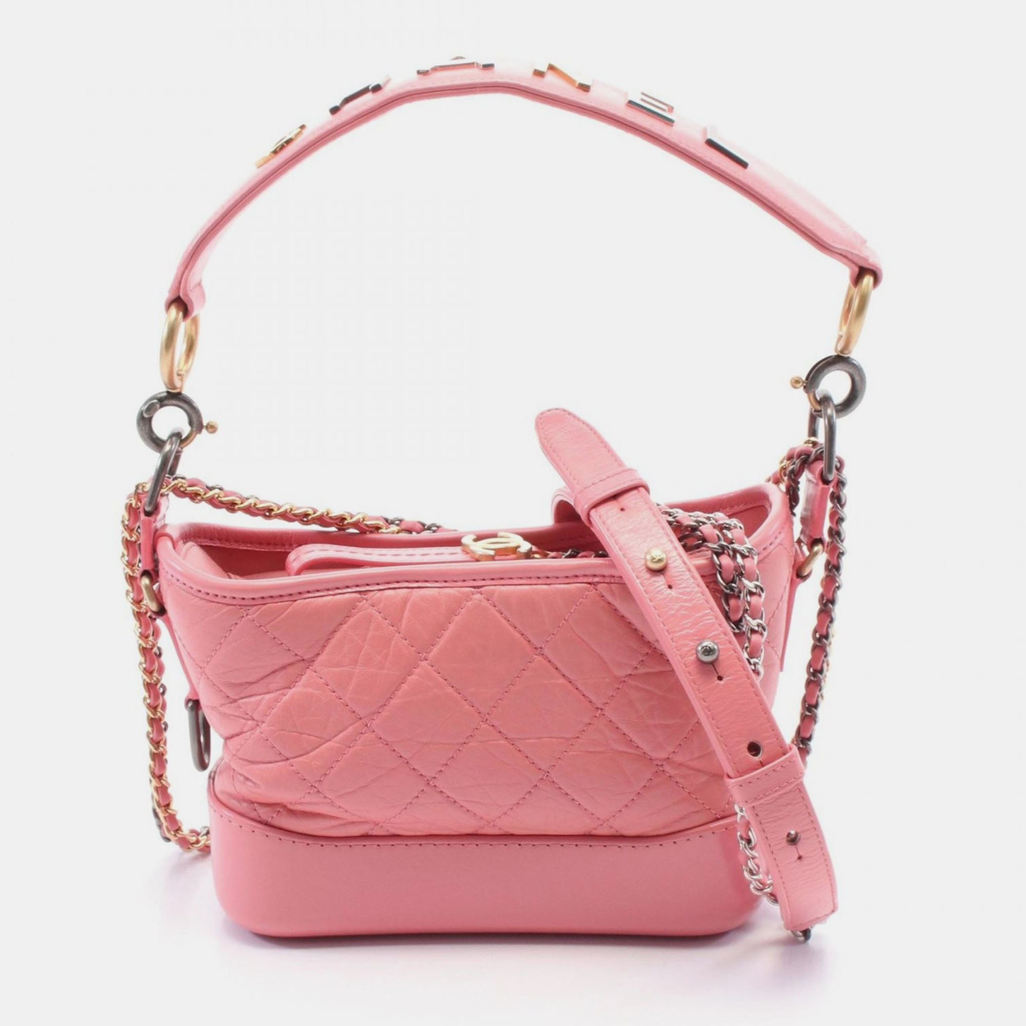 

Chanel Gabriel De Chanel Small Hobo 2Way Shoulder Bag Leather Pink