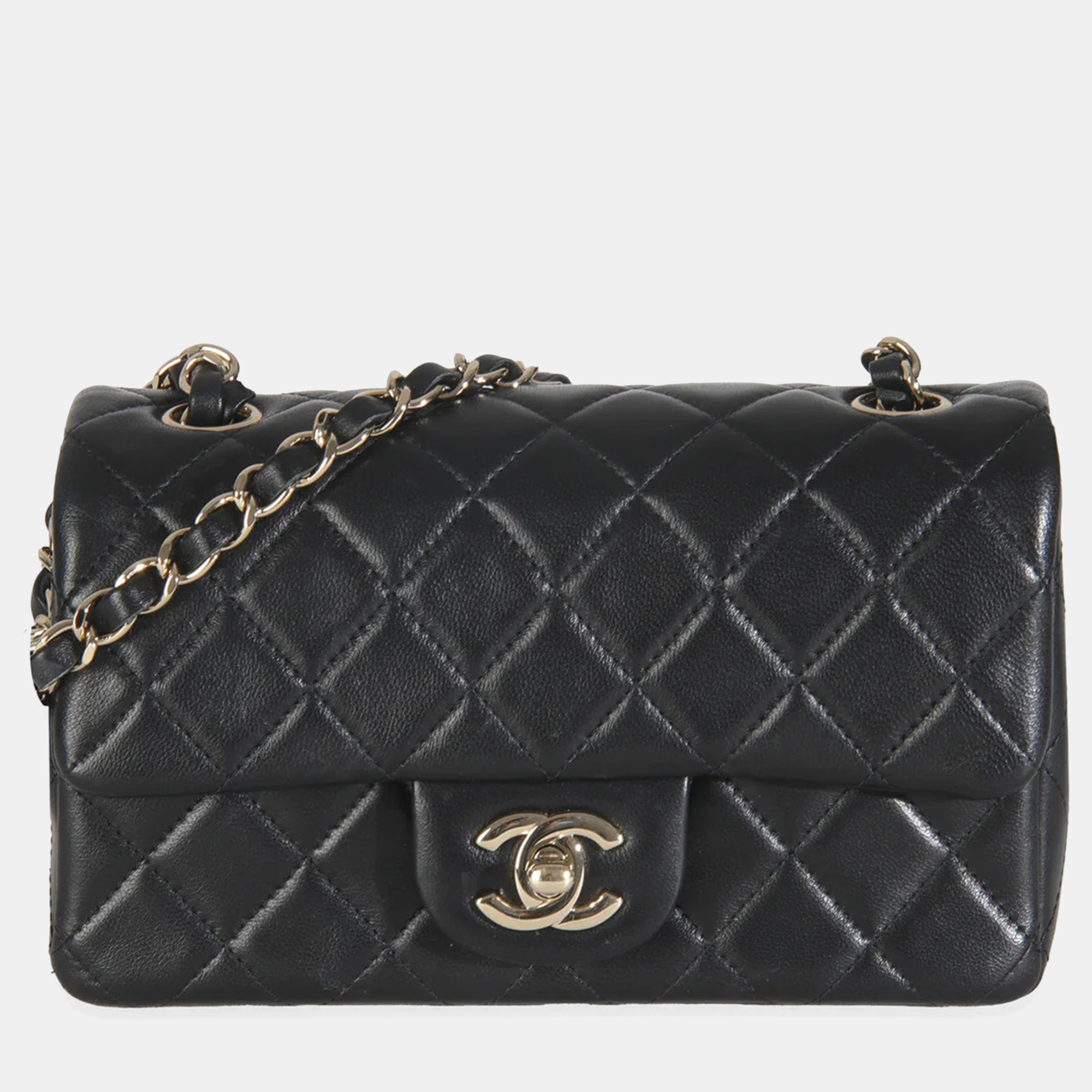 

Chanel Black Quilted Lambskin Mini Rectangular Flap Bag