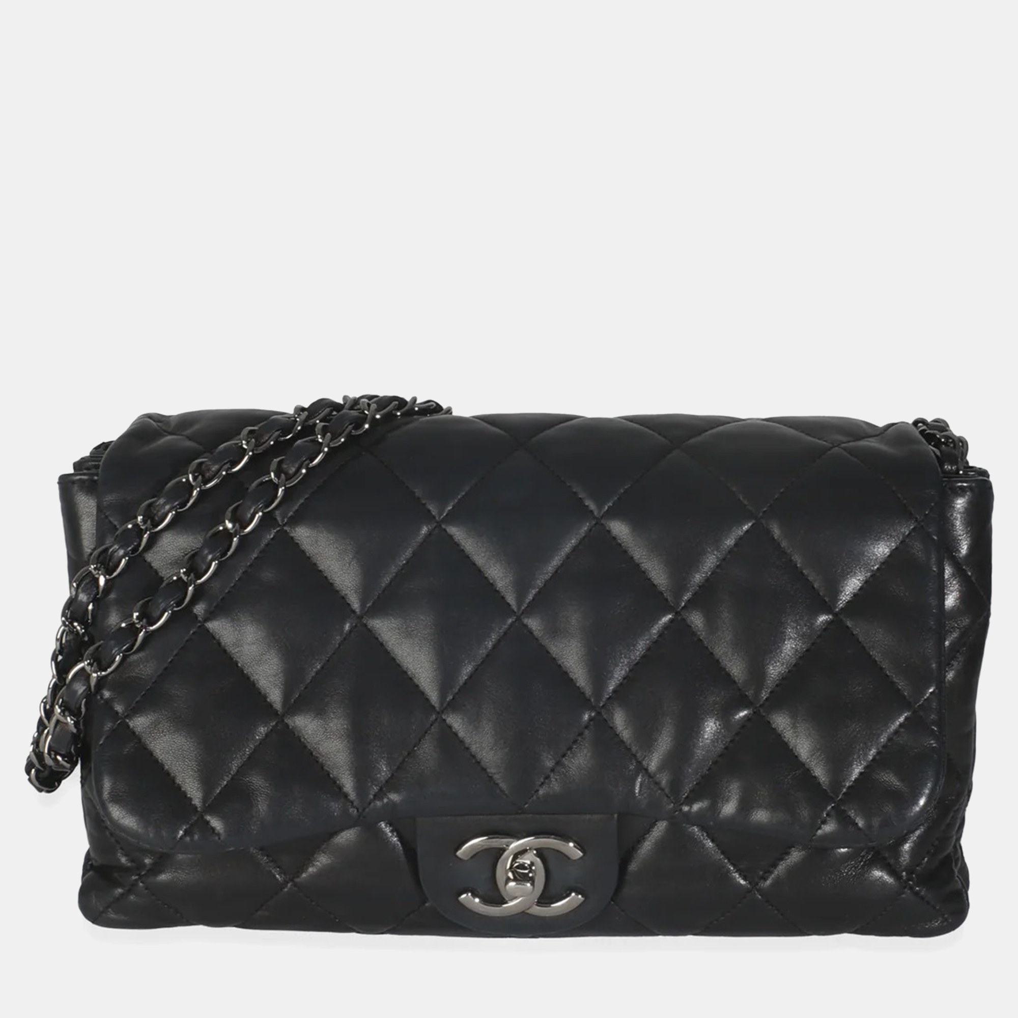 

Chanel Black Quilted Lambskin Chanel 3 Accordion Flap Bag