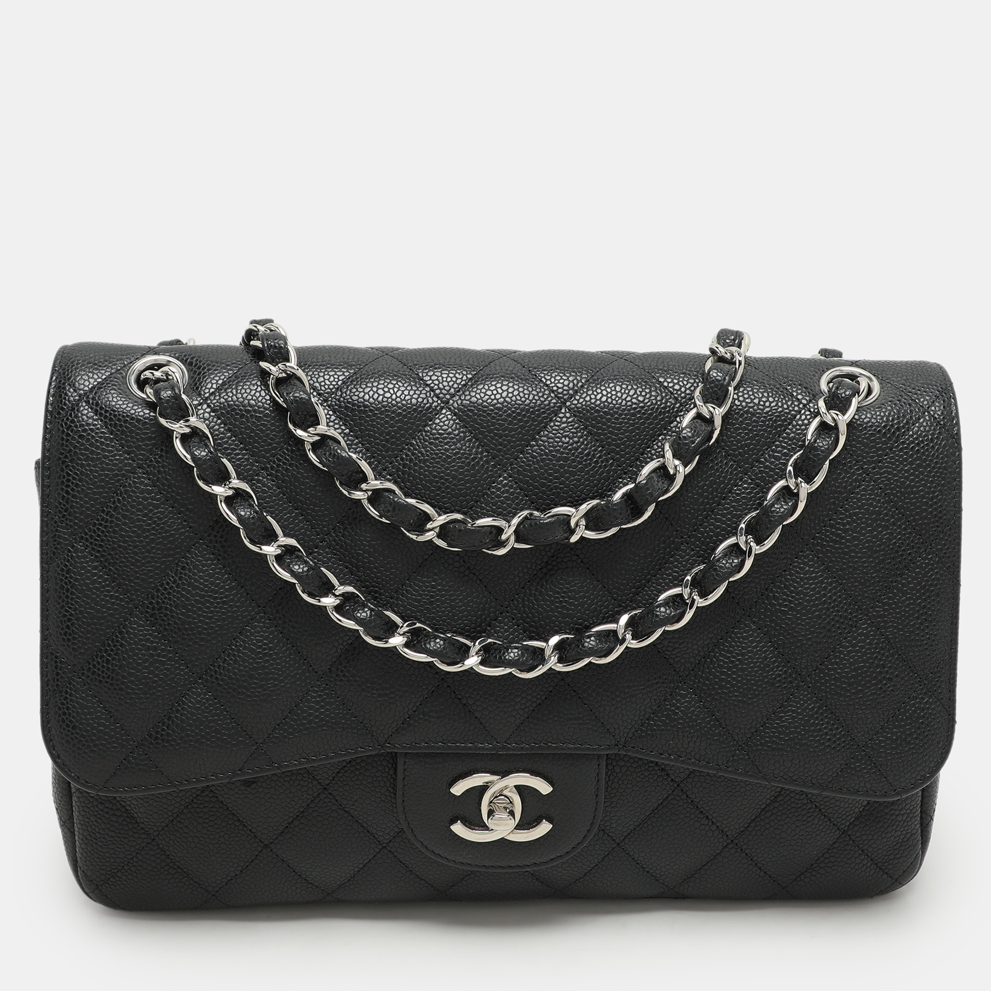

Chanel Black Quilted Leather Jumbo Classic Double Flap Bag