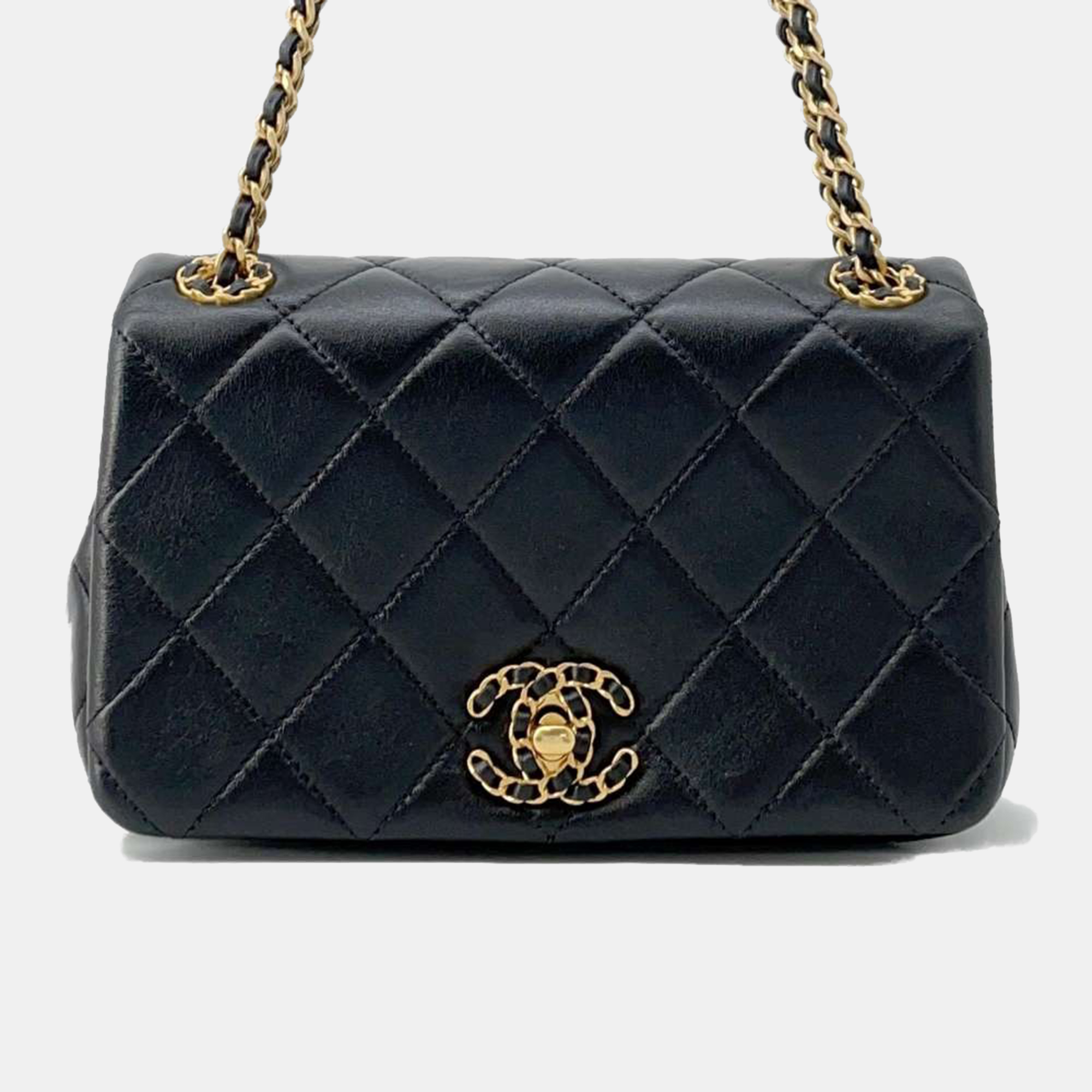 

Chanel Black Lambskin 19 Flap Chain Shoulder Bag 20