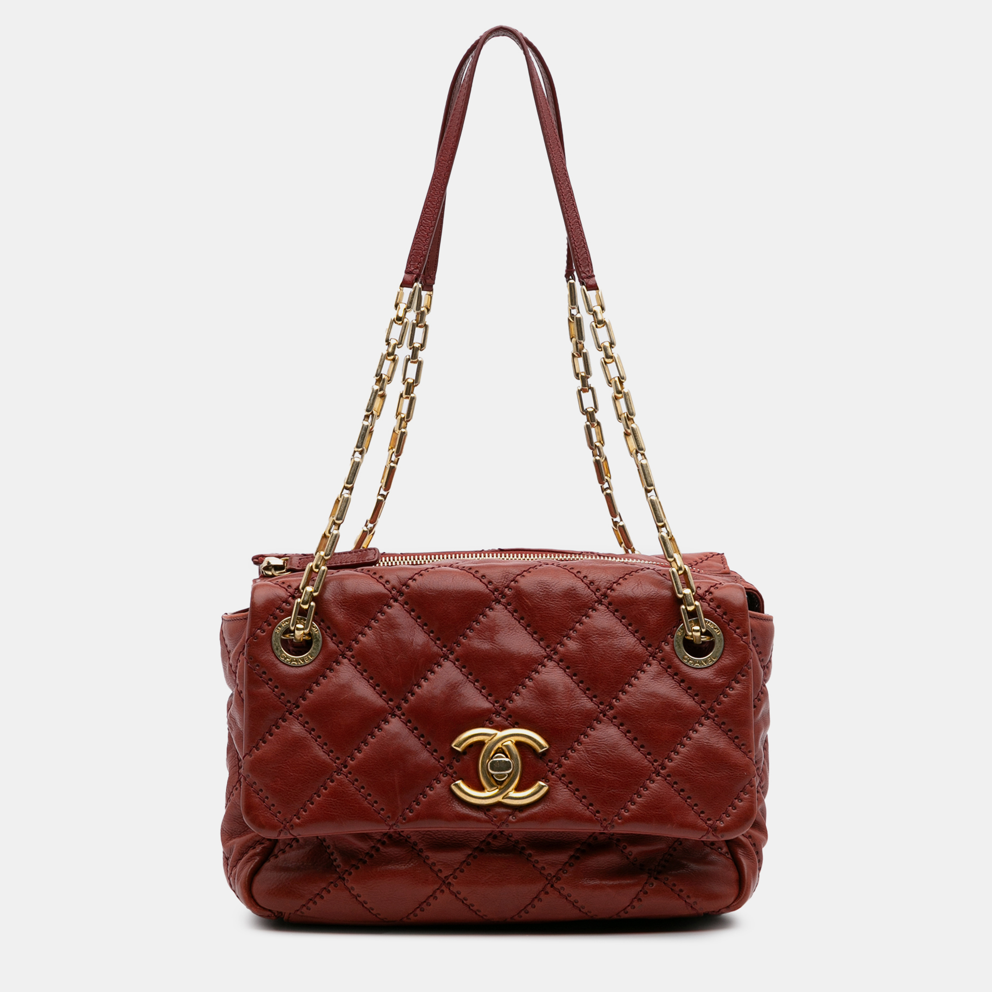 

Chanel Red CC Quilted Calfskin Ultimate Stitch Retro Chain Flap