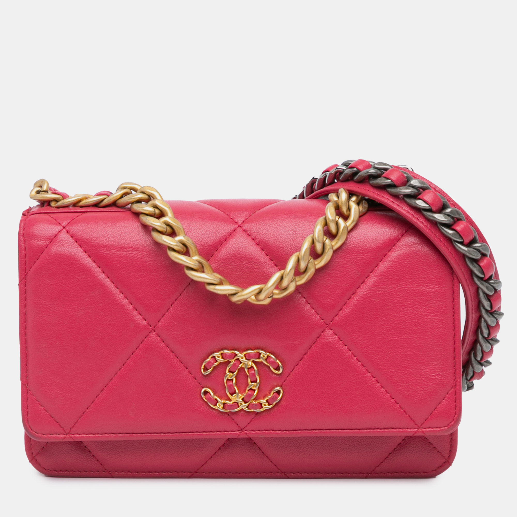 

Chanel Pink Quilted Lambskin 19 Wallet on Chain