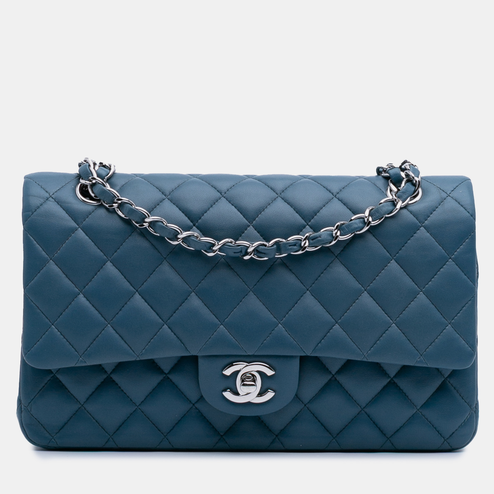 

Chanel Blue Medium Classic Lambskin Double Flap