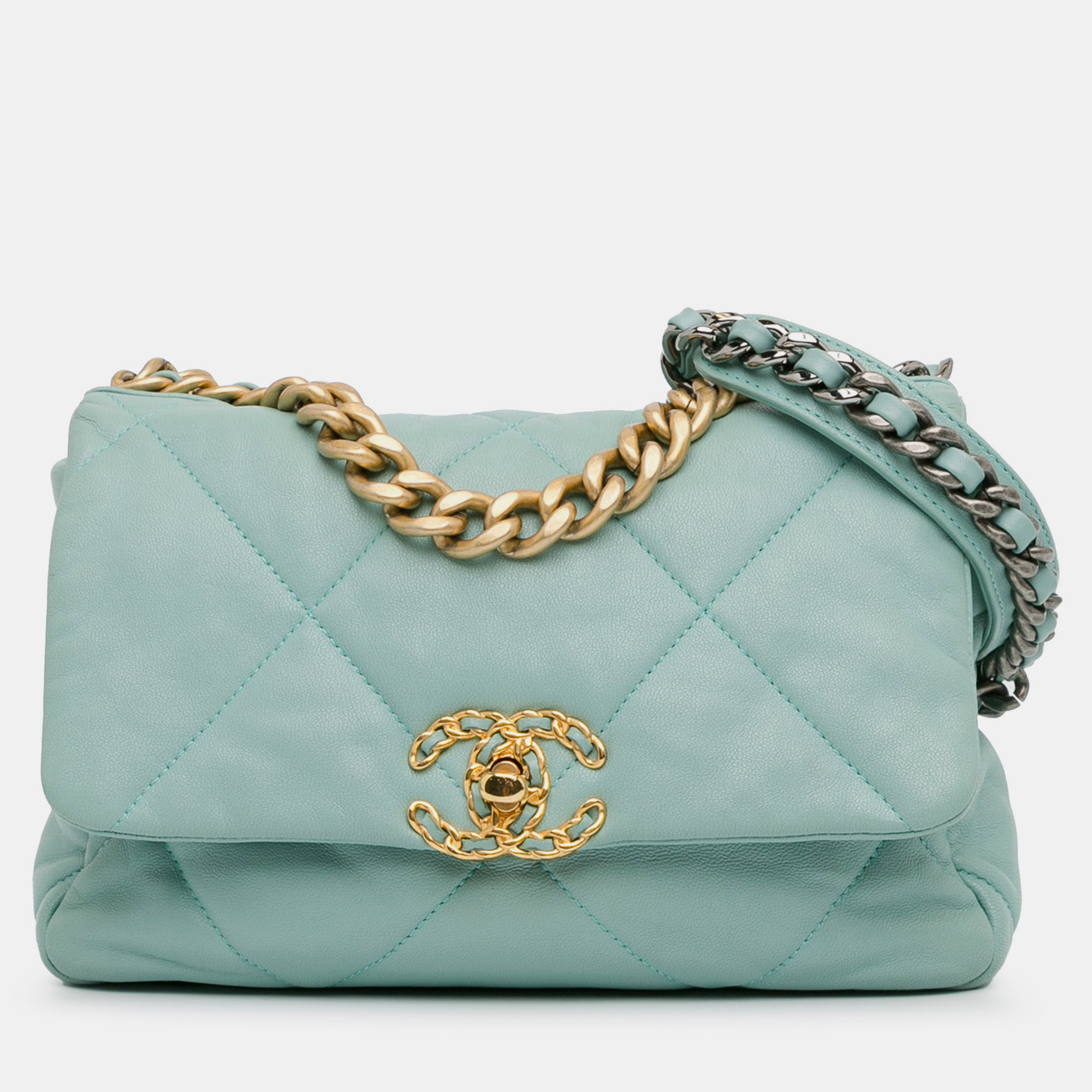 

Chanel Blue Medium Lambskin 19 Flap