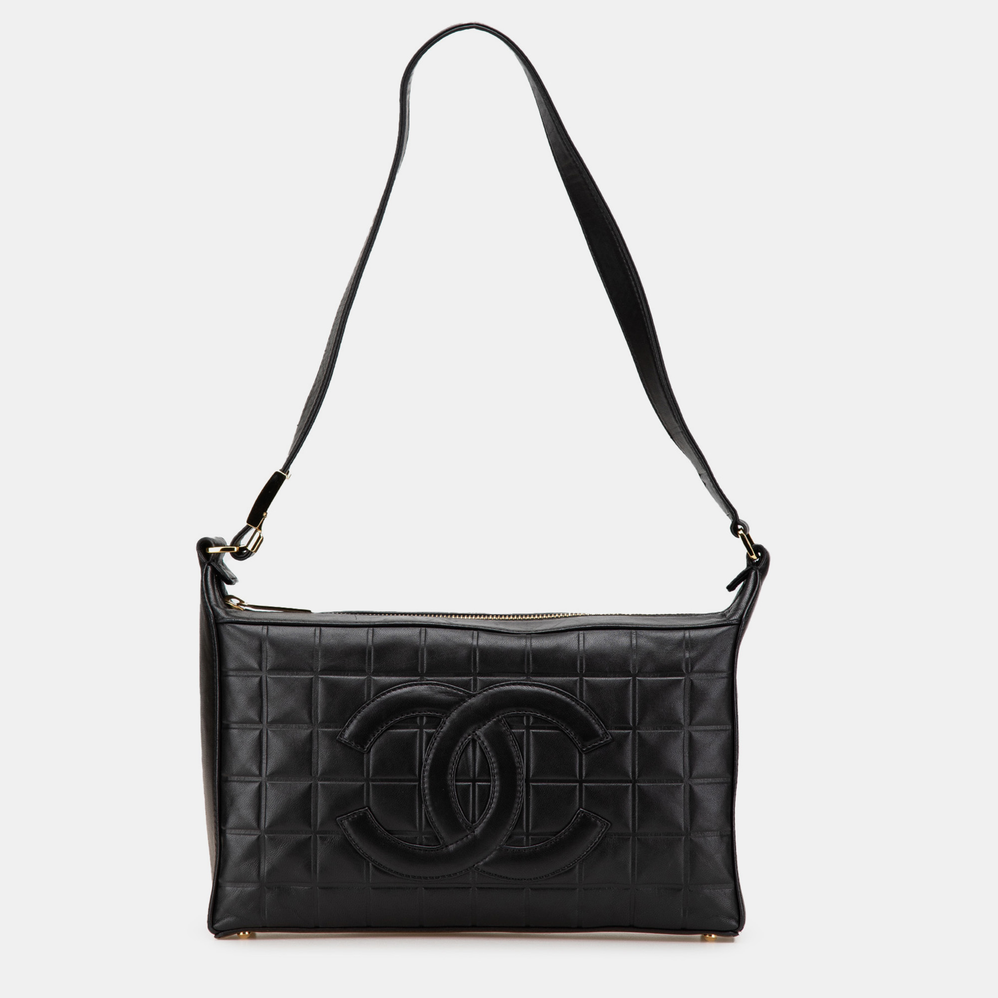 

Chanel Black CC Choco Bar Lambskin Shoulder Bag