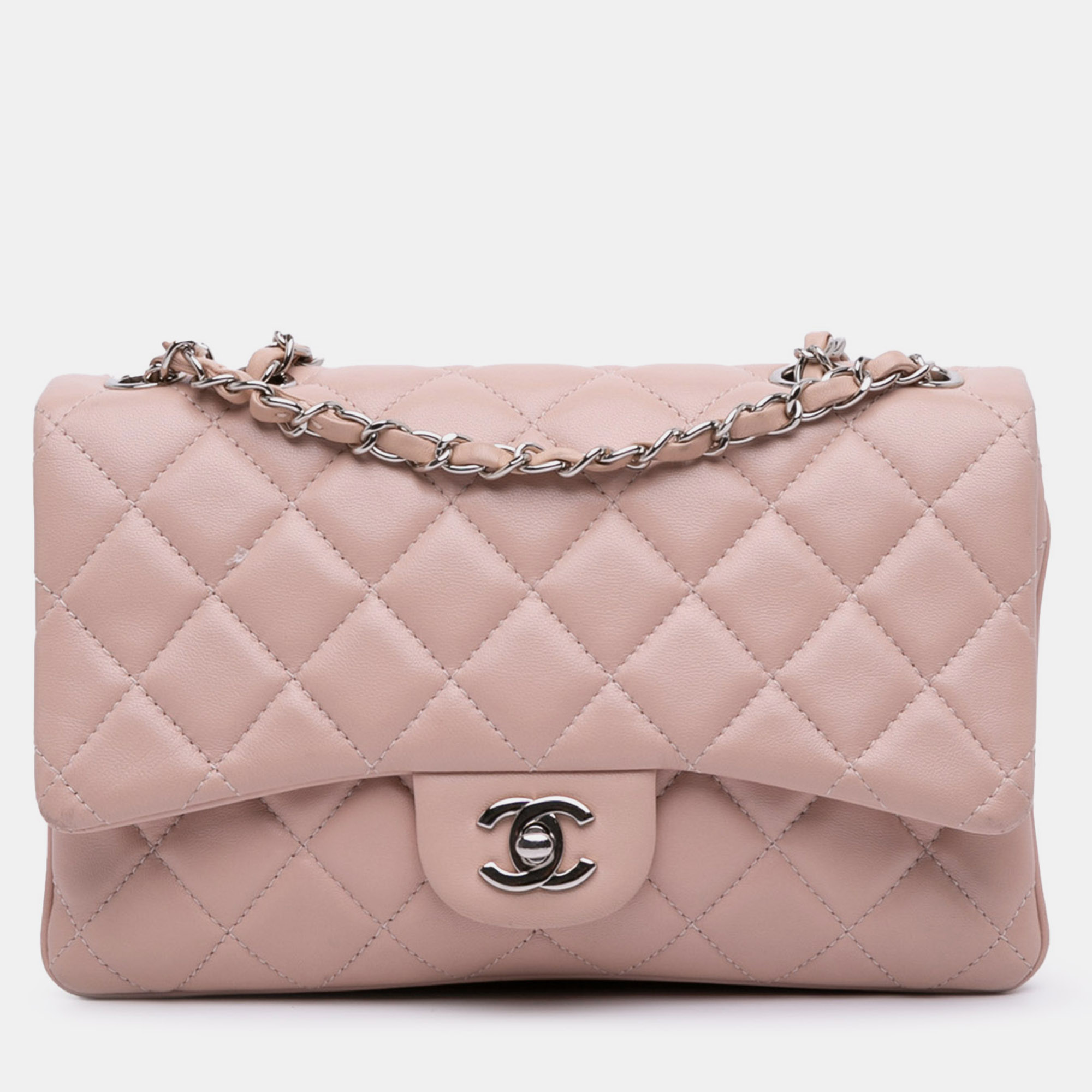 

Chanel Pink Medium Quilted Lambskin 3 Accordion Flap
