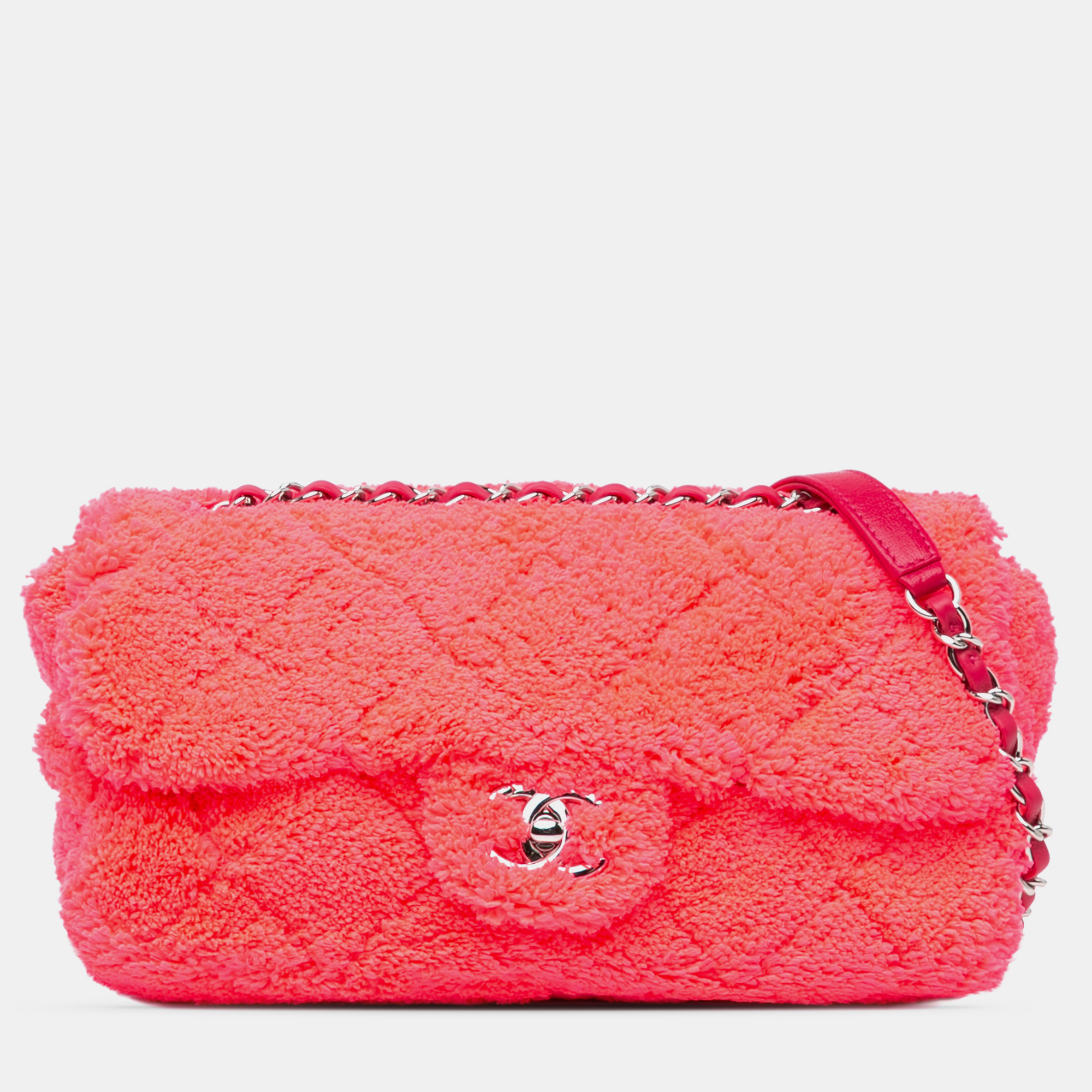 

Chanel Pink Medium Quilted Terry Cloth Coco Beach Flap