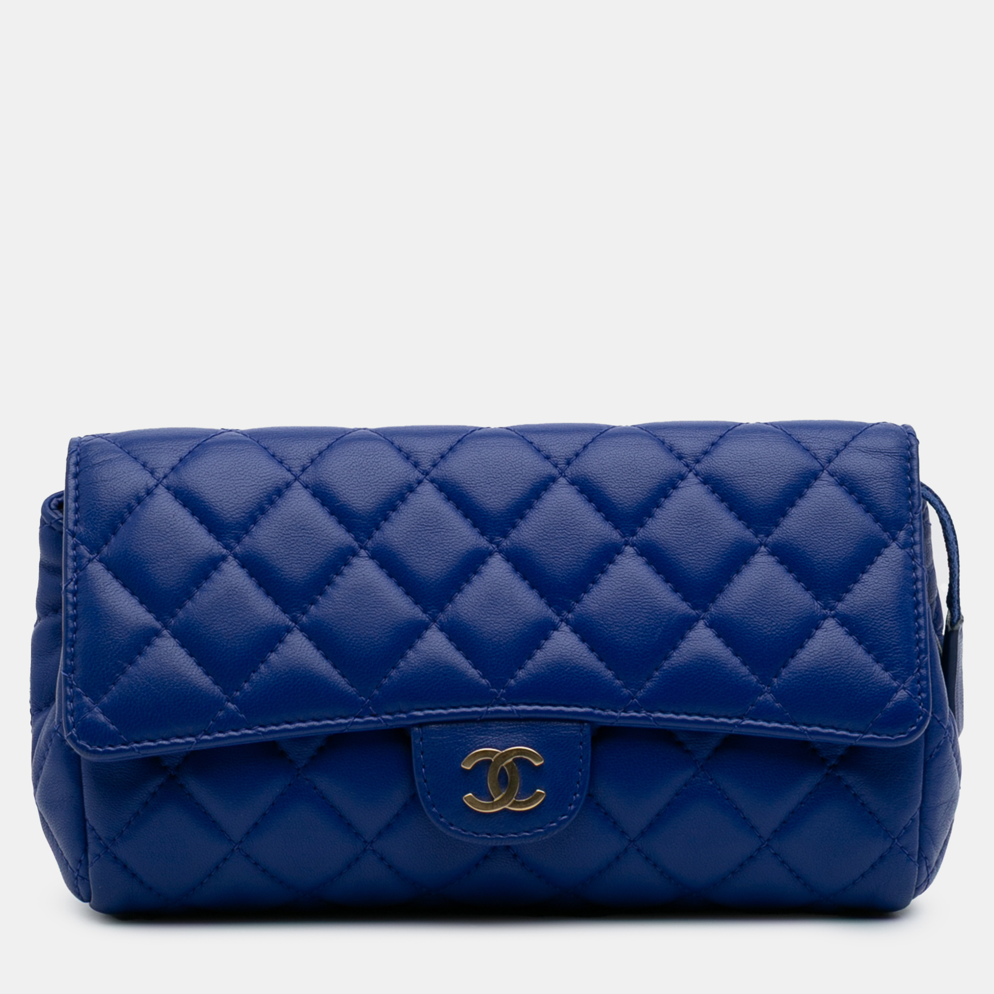 

Chanel Blue CC Quilted Lambskin Zip Vanity Flap