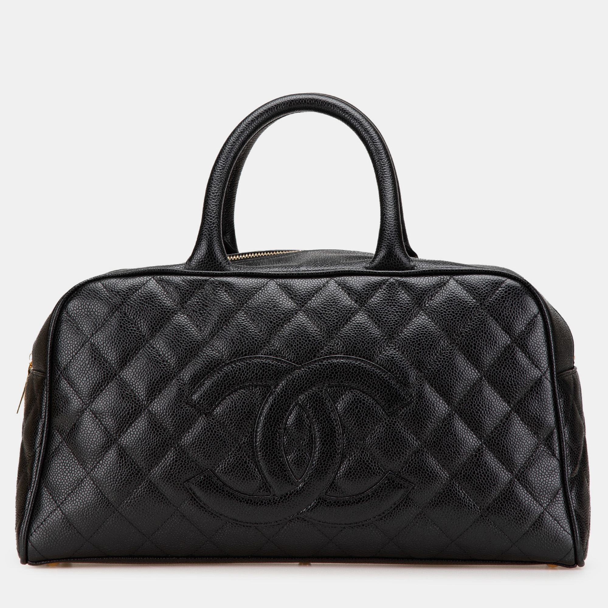 

Chanel Black CC Quilted Caviar Bowling Bag