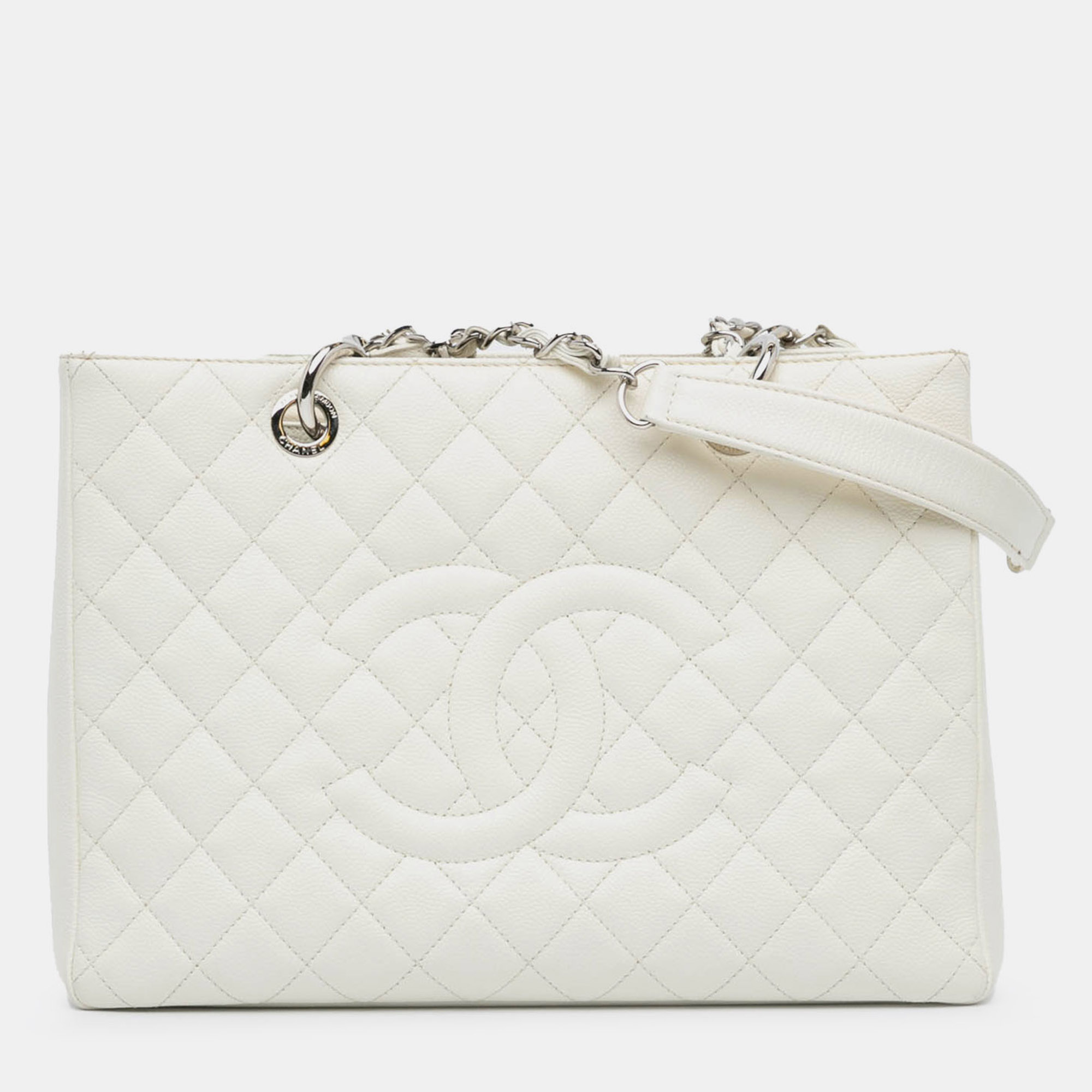 

Chanel White Caviar Grand Shopping Tote
