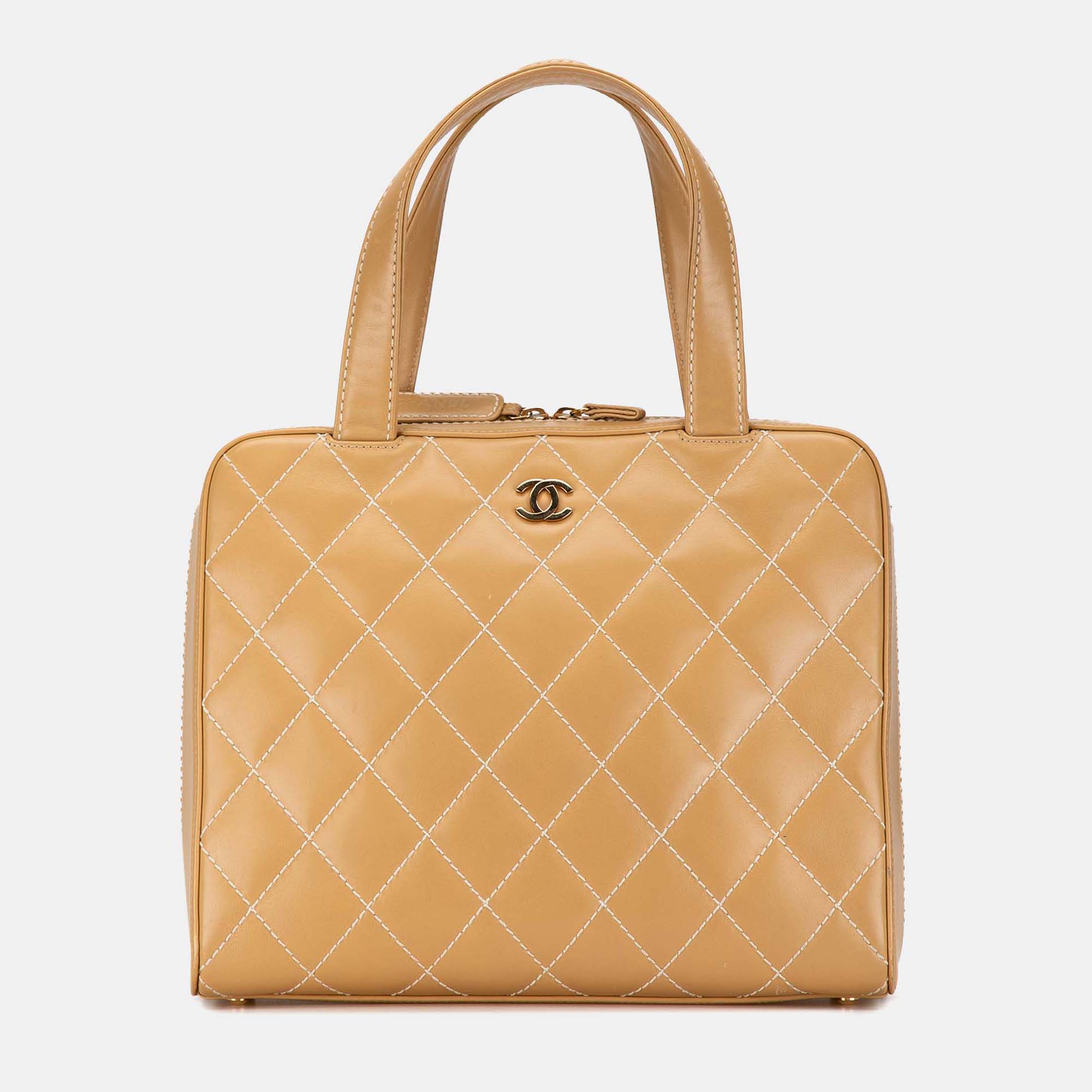 

Chanel Beige CC Wild Stitch Handbag