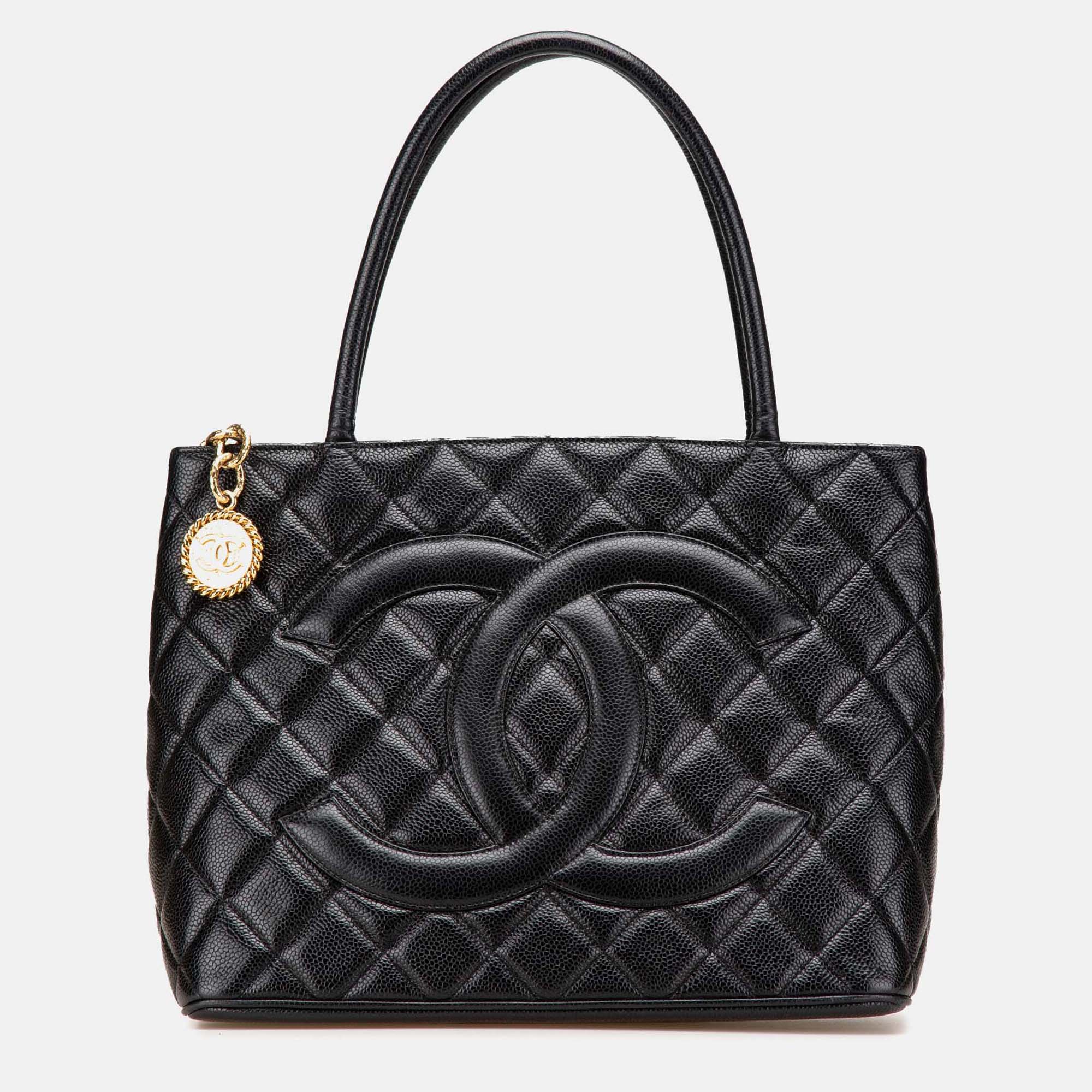 

Chanel Black Caviar Medallion Tote