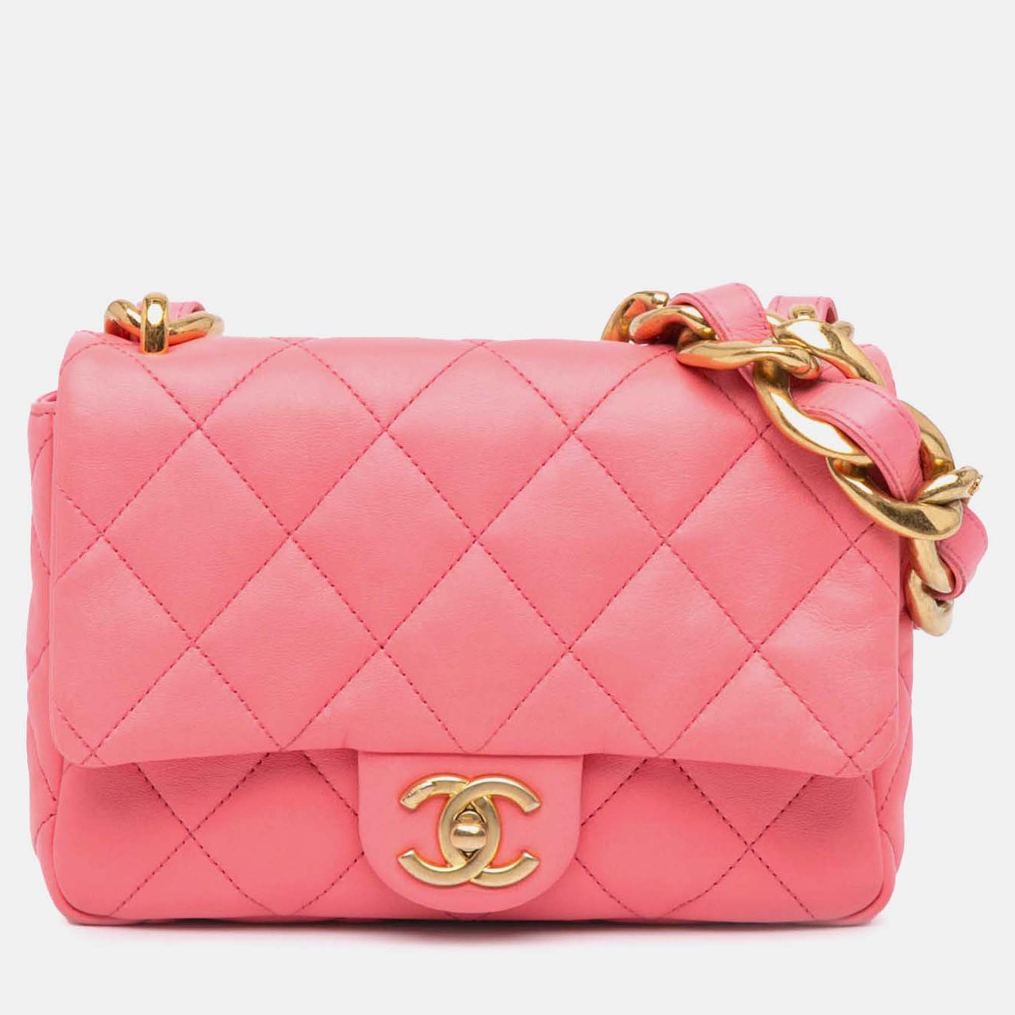 

Chanel Pink Small Quilted Lambskin Funky Town Flap
