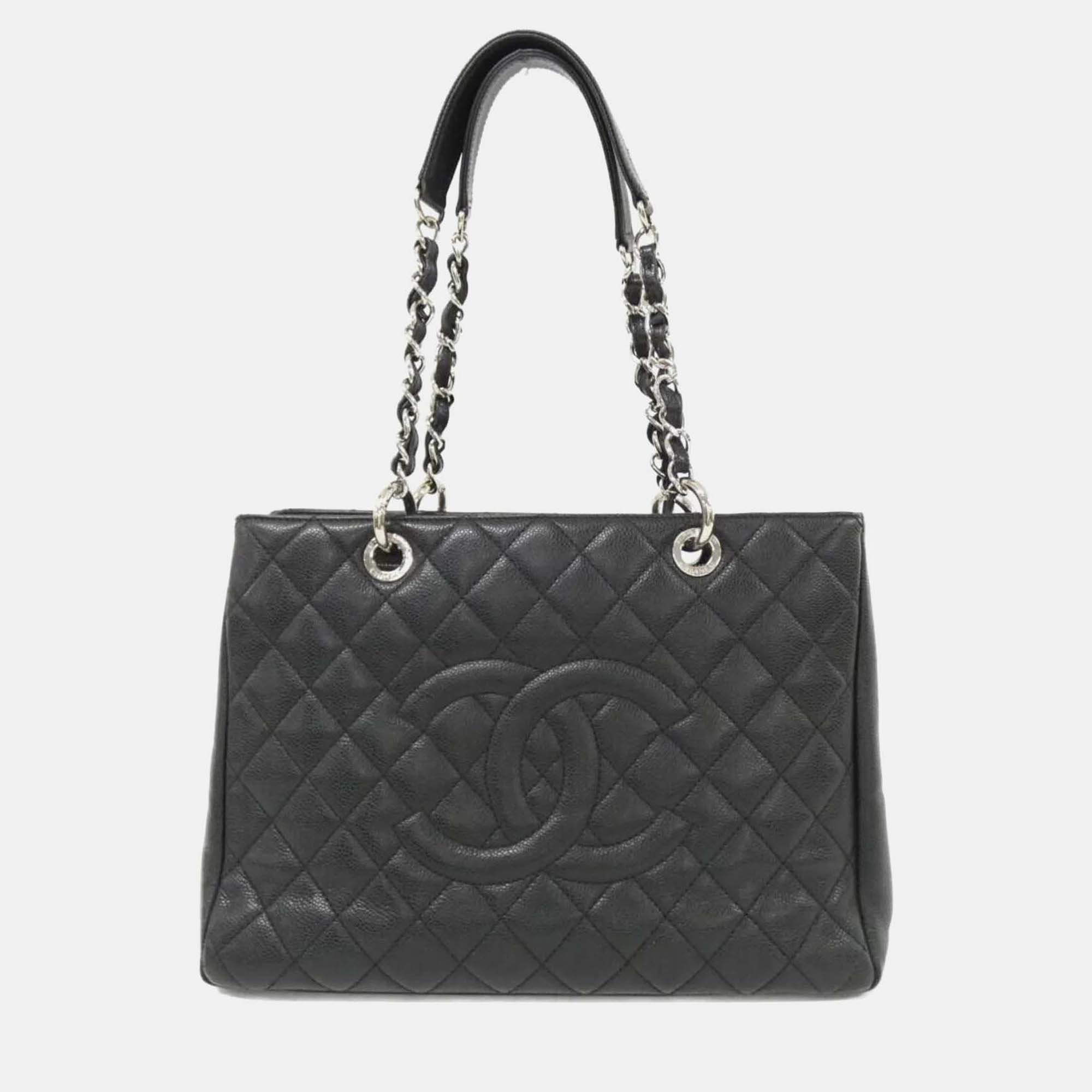 

Chanel Grand Shopping Black Leather Toyte Bag