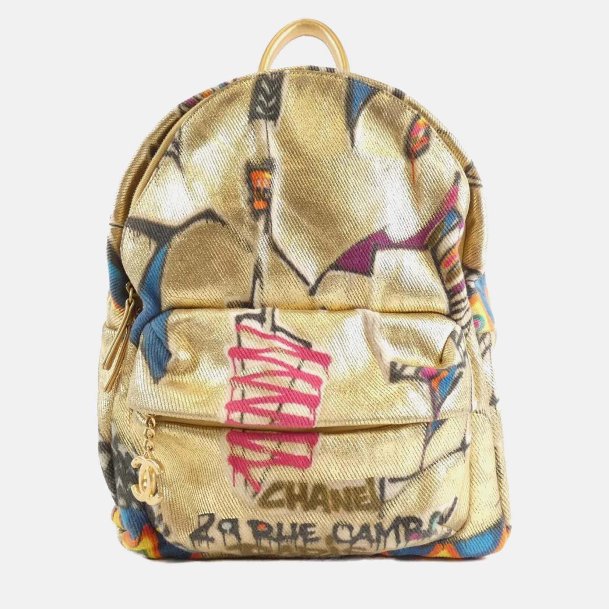 

Chanel New York Street Spirit Multicolor Printed Canvas Backpack