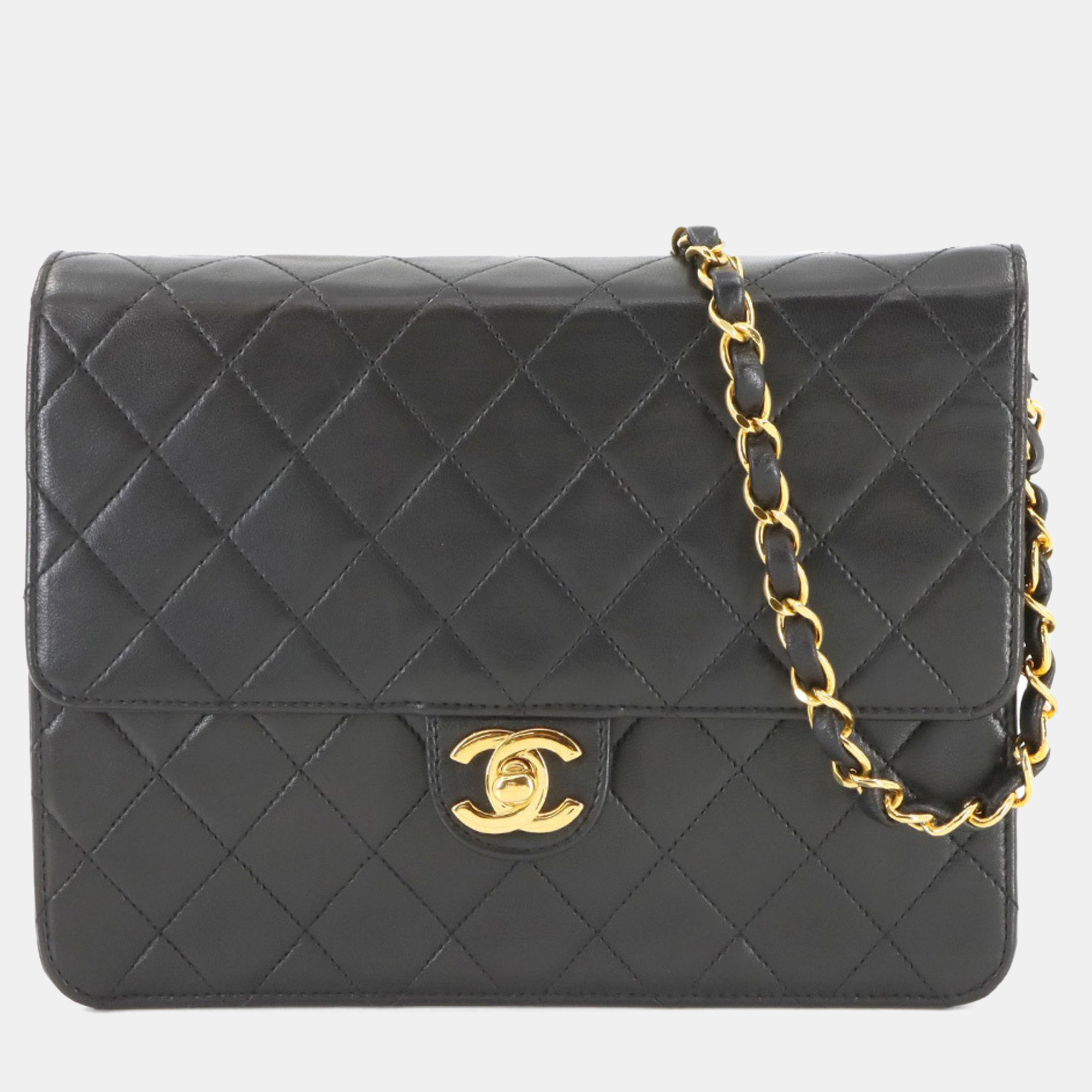 

Chanel Matelasse Chain Shoulder Bag Leather Black Gold